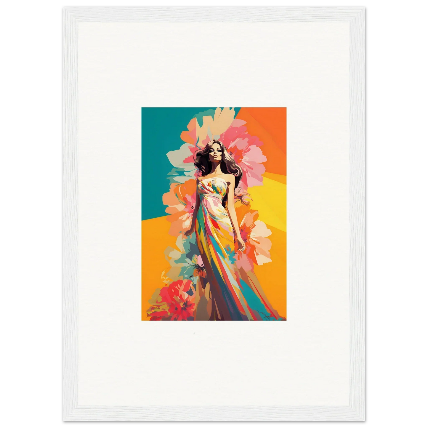 Colorful painting of a woman in a flowing dress for dream revelry room decor