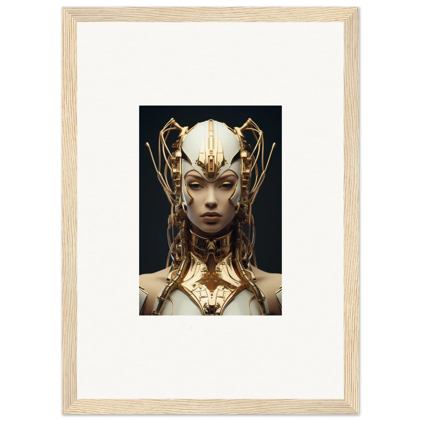 Ornate golden headdress creating stunning echoes muse room decoration on canvas print