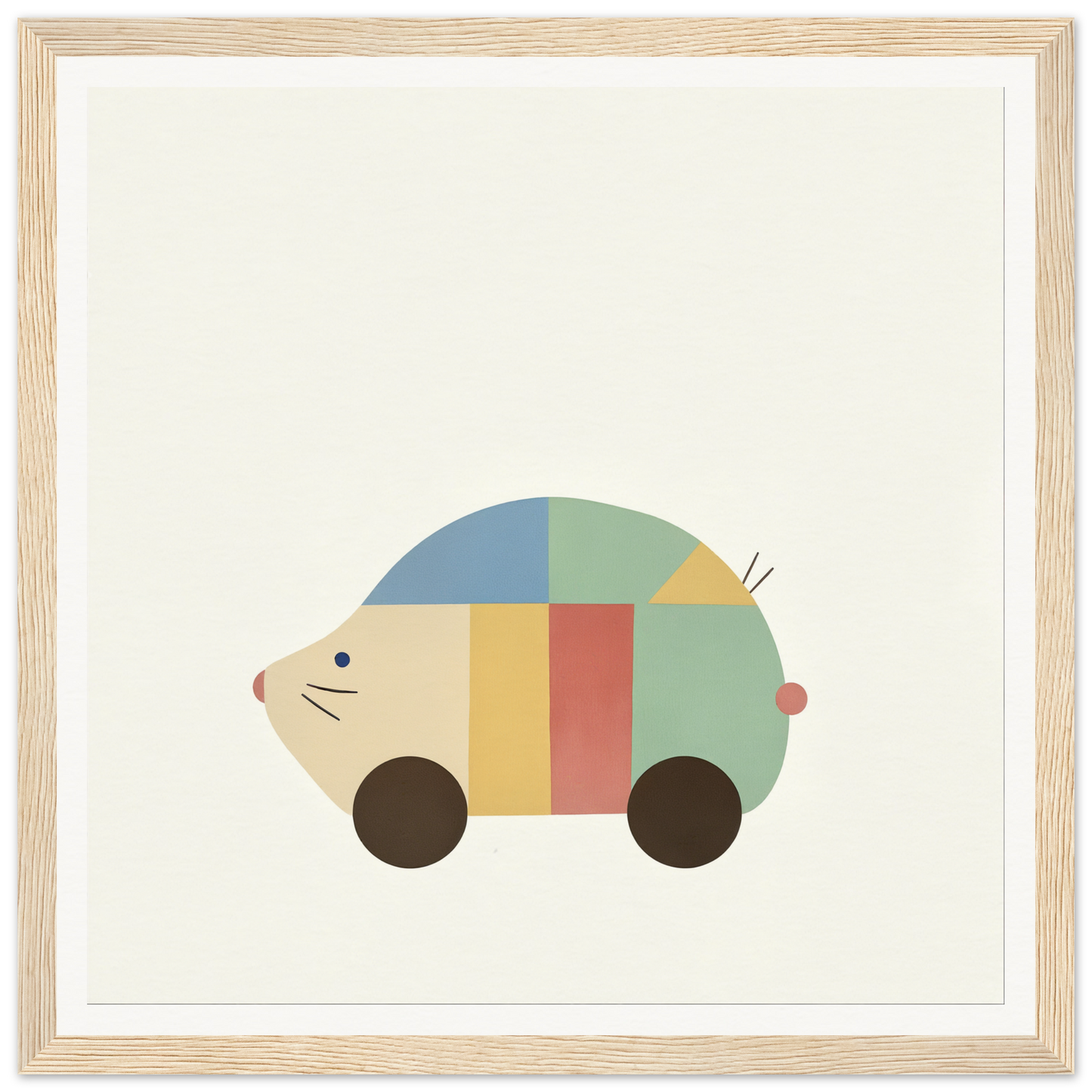 Colorful geometric Hedgewhimsey hedgehog in pastel tones, a special edition art™ piece