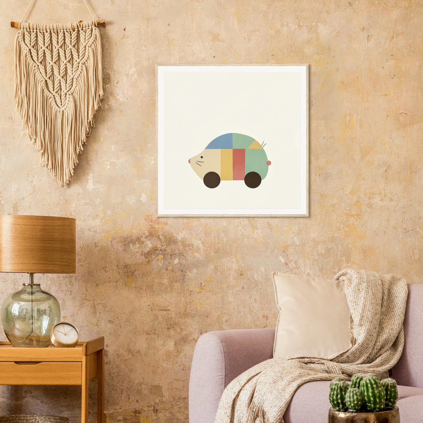 Colorful geometric car illustration for Geometric Hedgewhimsey special edition art™