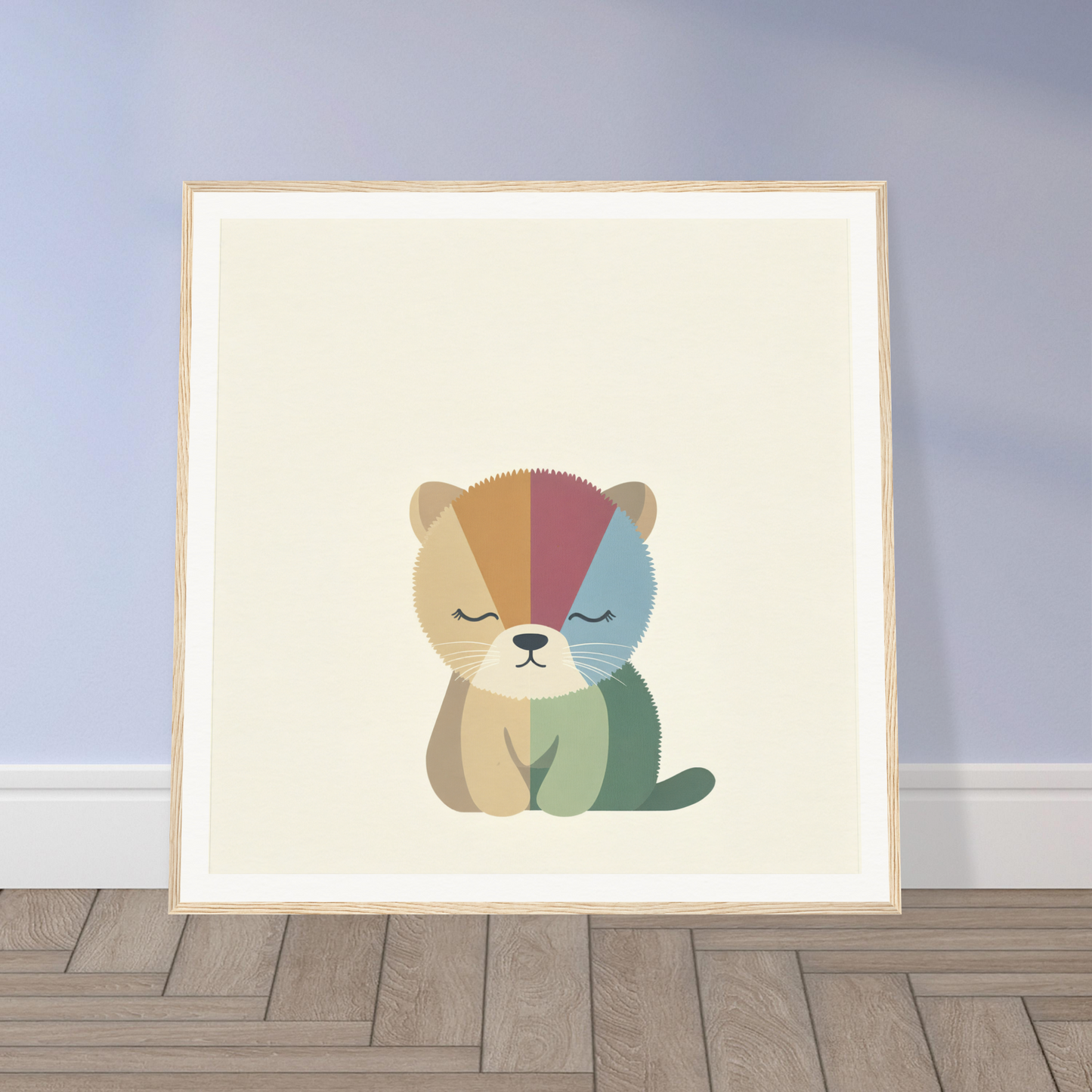 Cute cartoon bear in geometric sections for Geometric Serenity Dance product