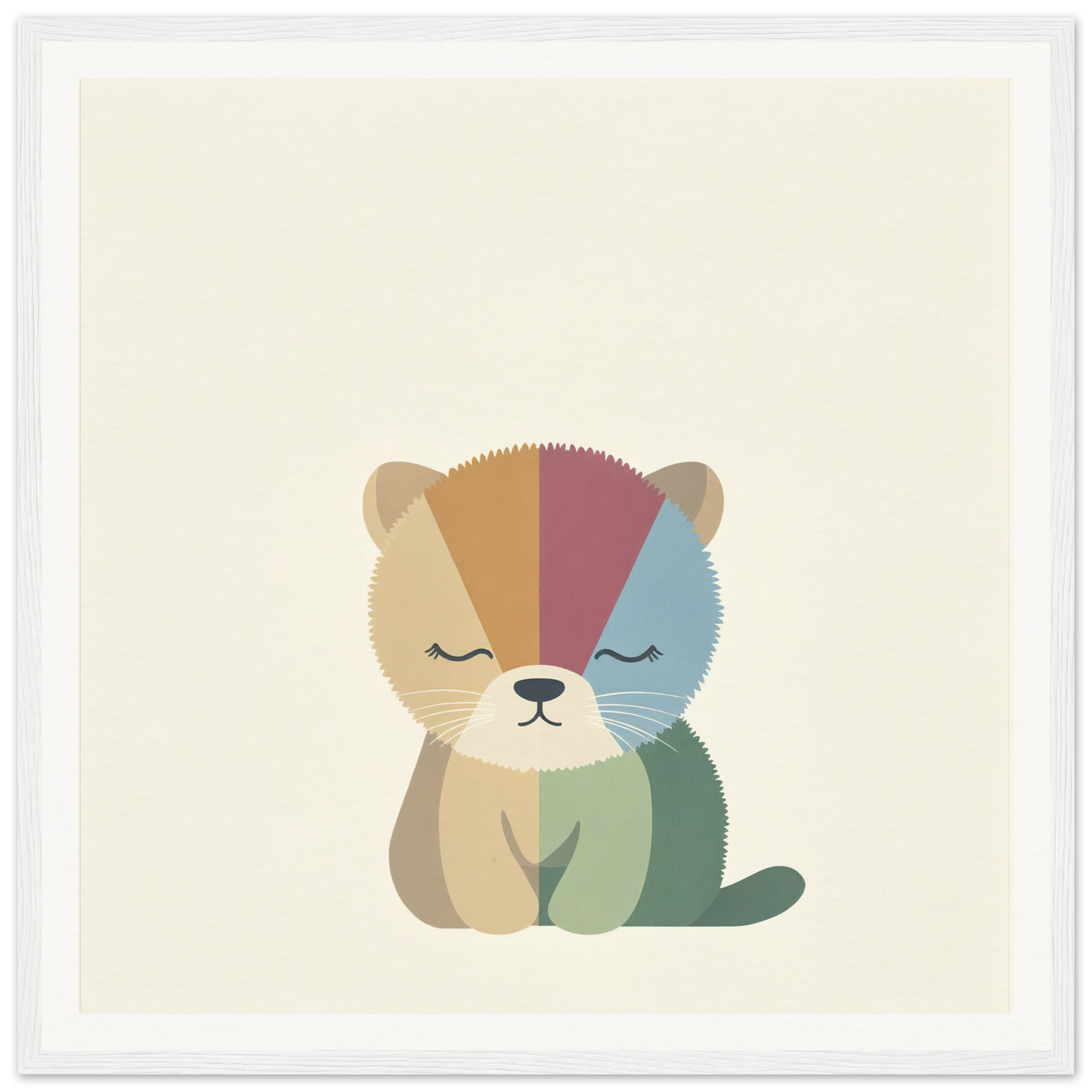 Adorable cartoon kitten in geometric sections for Geometric Serenity Dance product