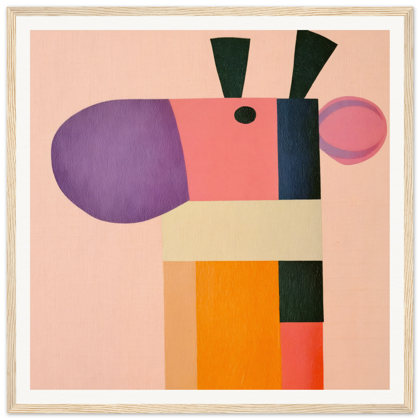 Abstract geometric composition of a giraffe’s geometric reverie in vibrant colors
