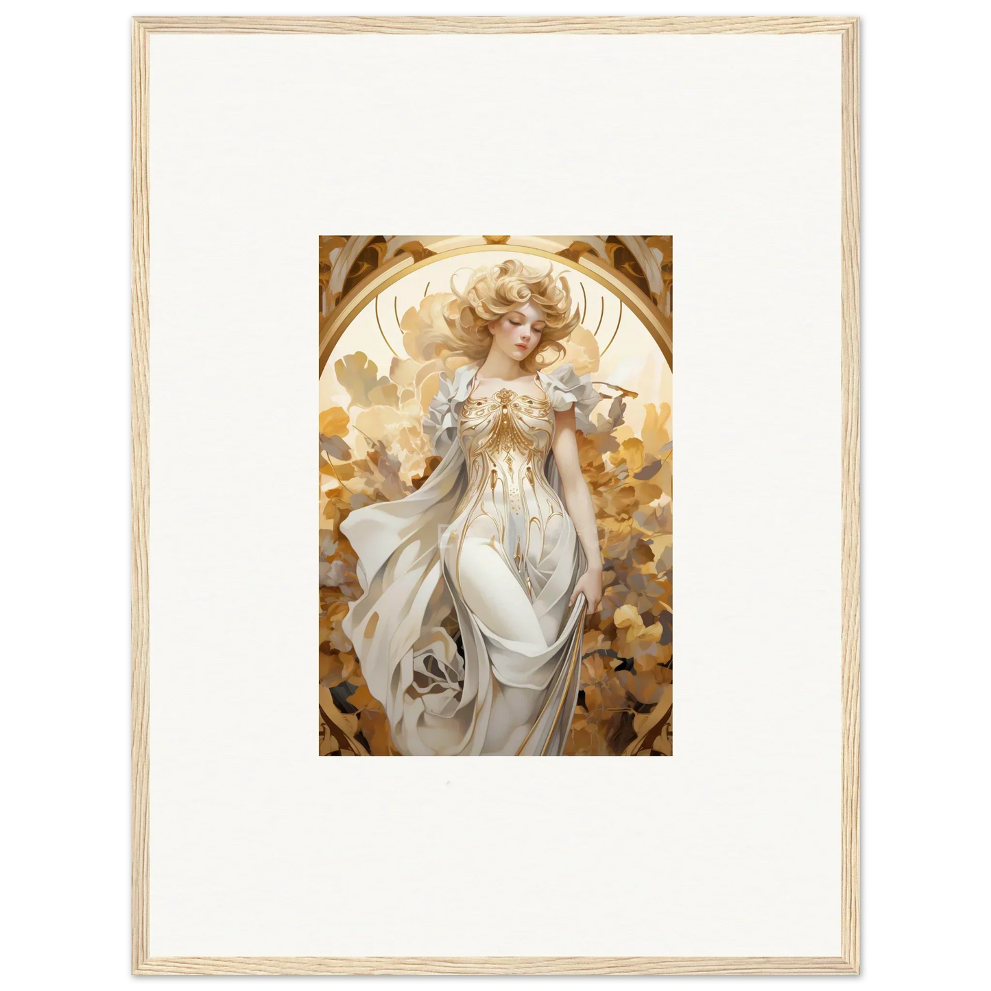 Framed wall art of an ethereal woman in robes, ideal for wearing daydream room decor