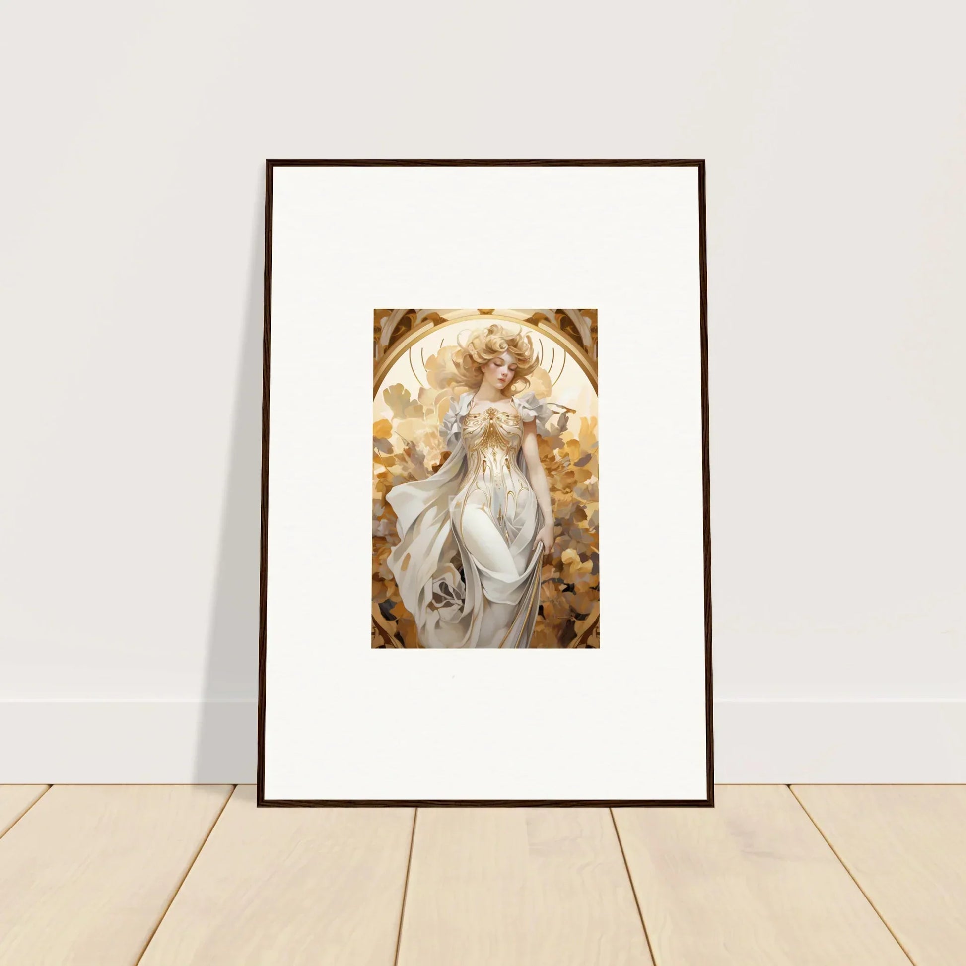 Framed wall art featuring an ethereal angelic figure for elegant room decor wearing daydream