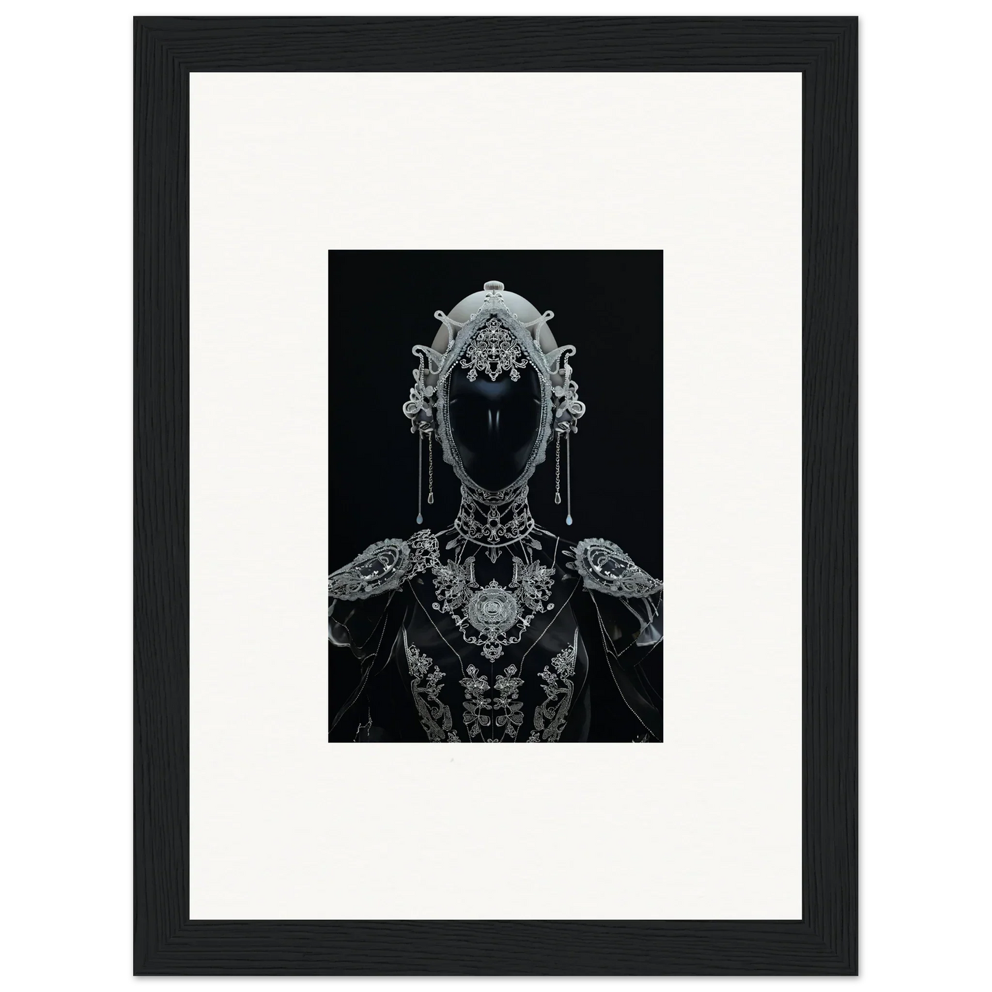 Ornate metallic silhouette of a Nebulae Princess for stylish room decoration canvas print