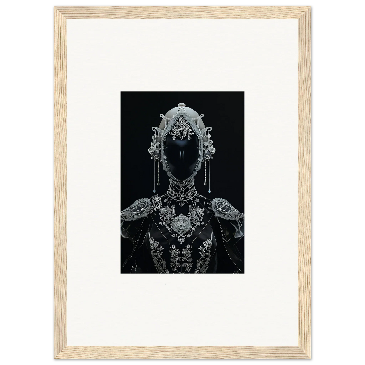 Gothic Nebulae Princess sculpture with headdress, perfect for room decoration canvas print