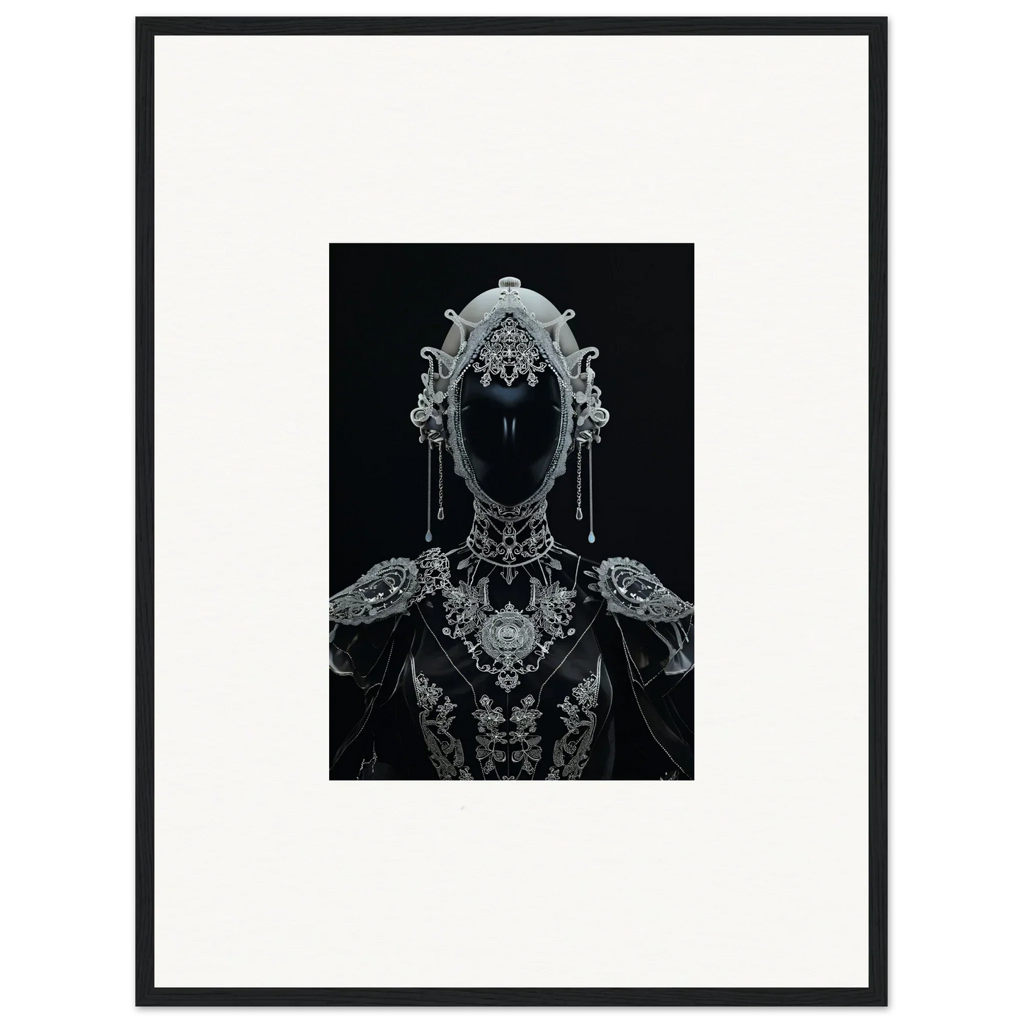 Ornate Nebulae Princess figure with headdress and jewelry, perfect for room decoration canvas print