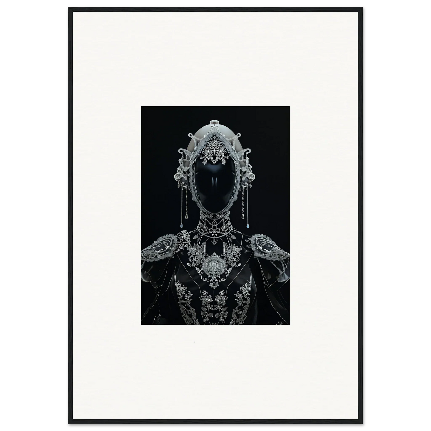 Ornate silhouette of a Nebulae Princess in decorative attire for stylish room decoration