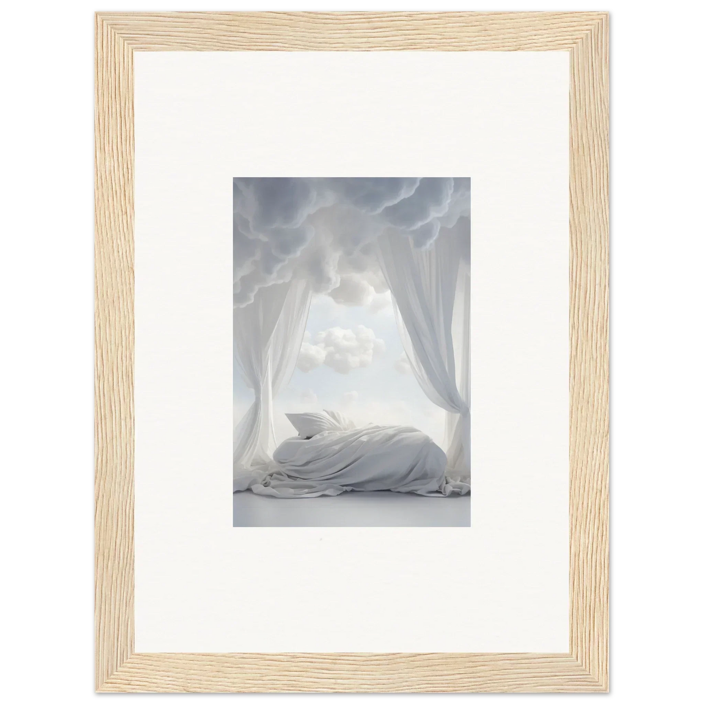 Sleeping white swan in soft surroundings for your Heavenly Acres Whisper canvas print