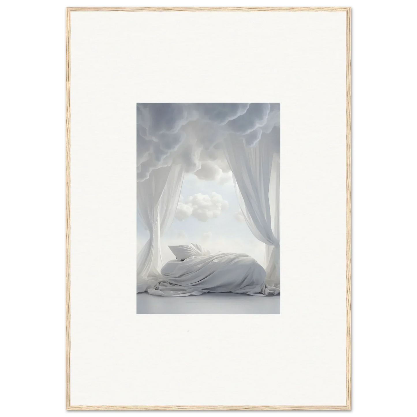 Cozy Bed with white sheets and airy curtains for dreamy room decoration in Acres Whisper