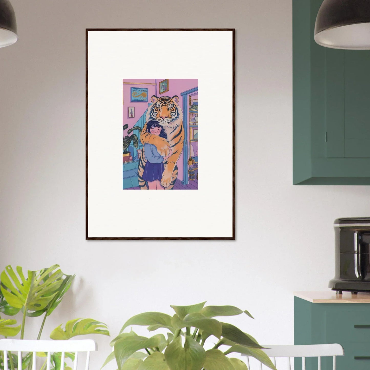 Colorful tiger canvas print for a vibrant spirit embrace in your room decoration