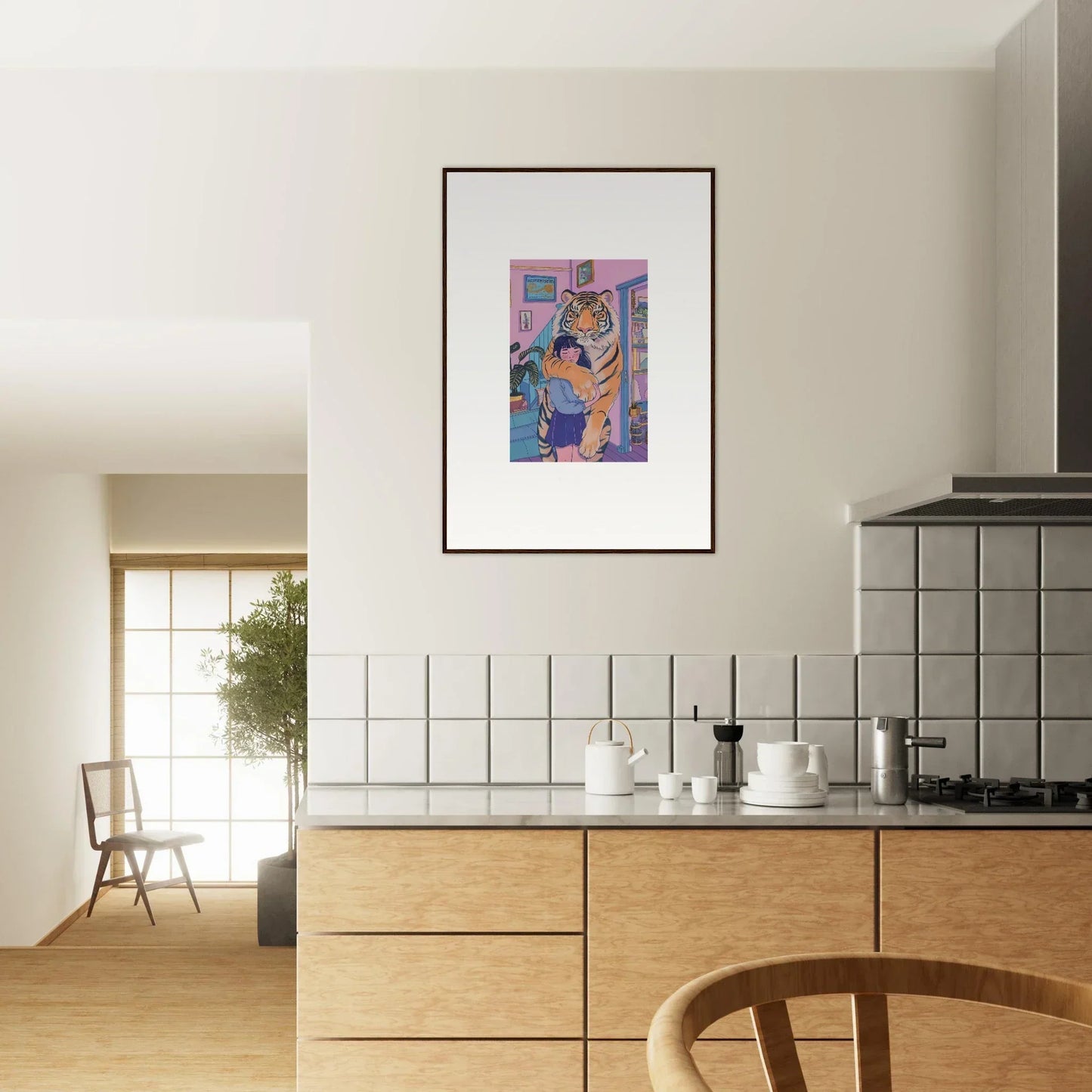 Framed canvas print of House Spirit Embrace for vibrant room decoration