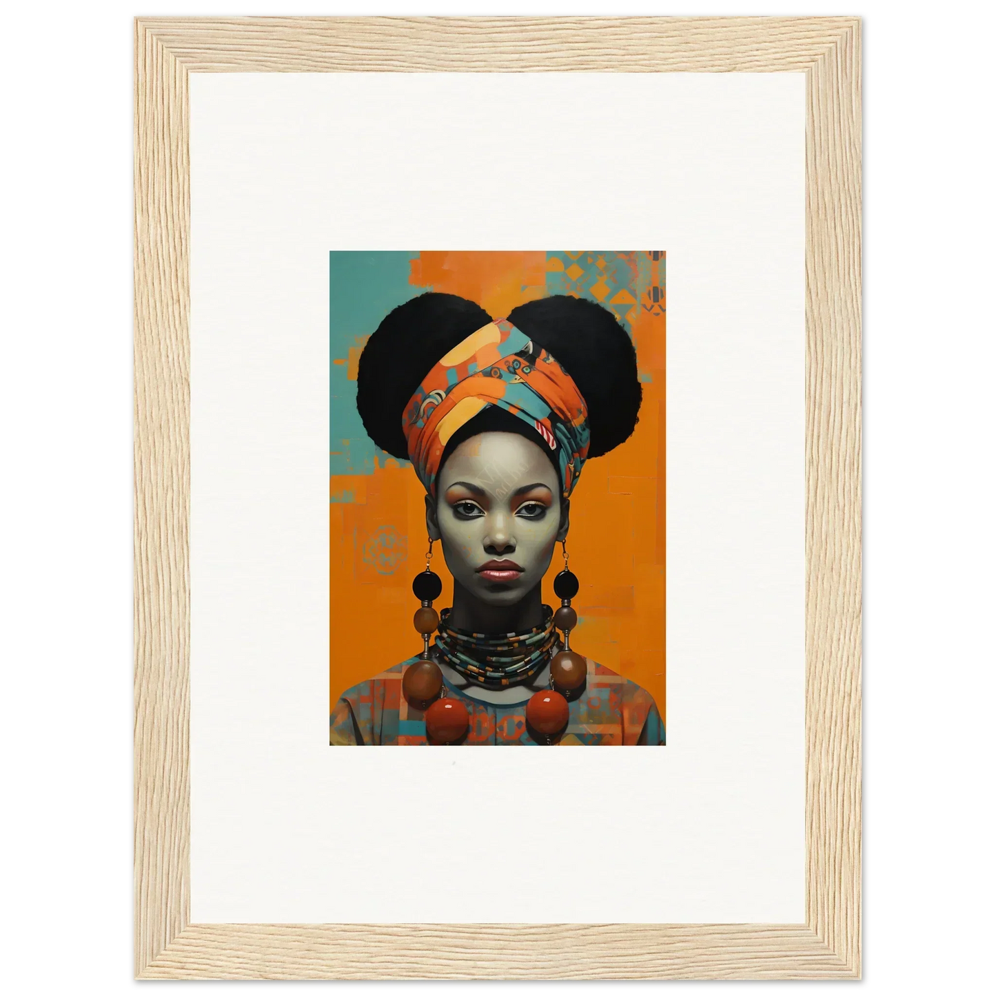 Framed wall art of Hues Dreamkeeper Sagrado featuring vibrant African-inspired fashion