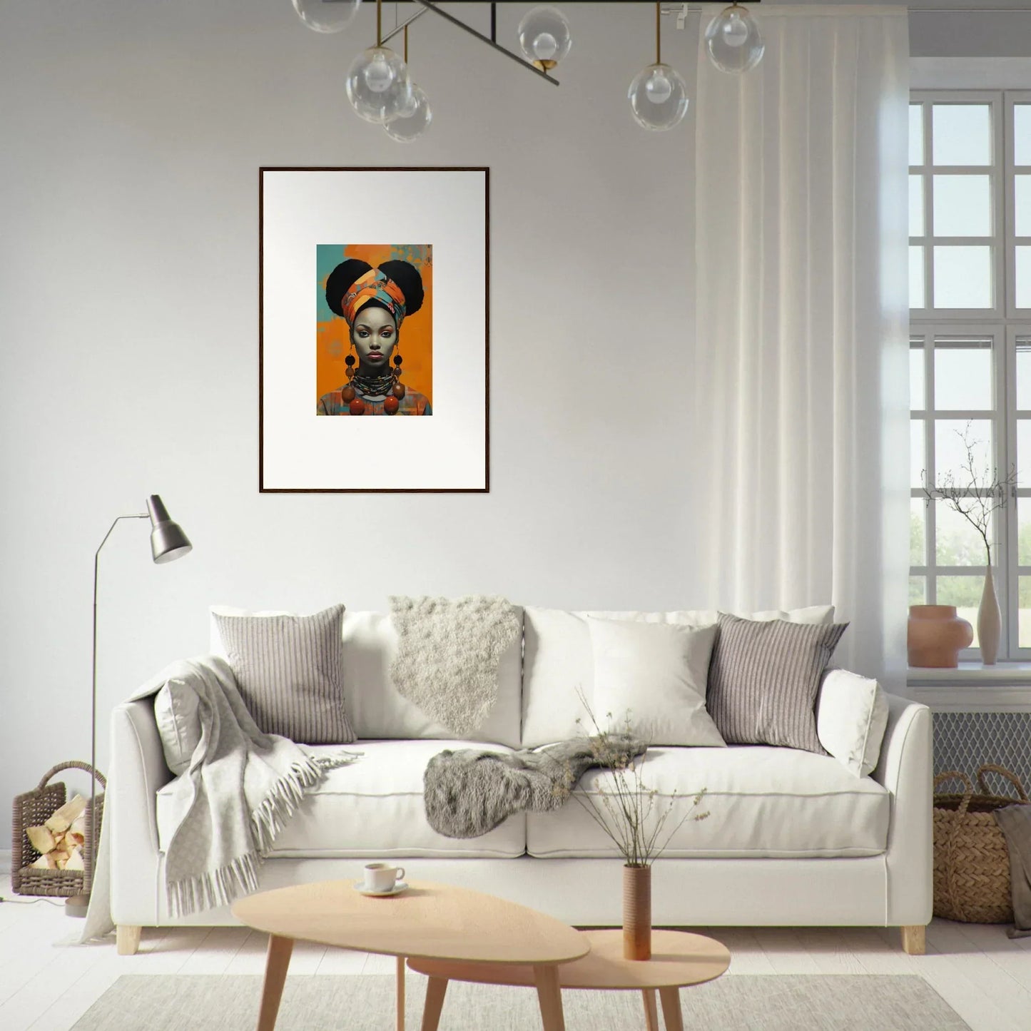 Cozy White Upholstered Sofa with Gray Pillows in Hues Dreamkeeper Sagrado Collection