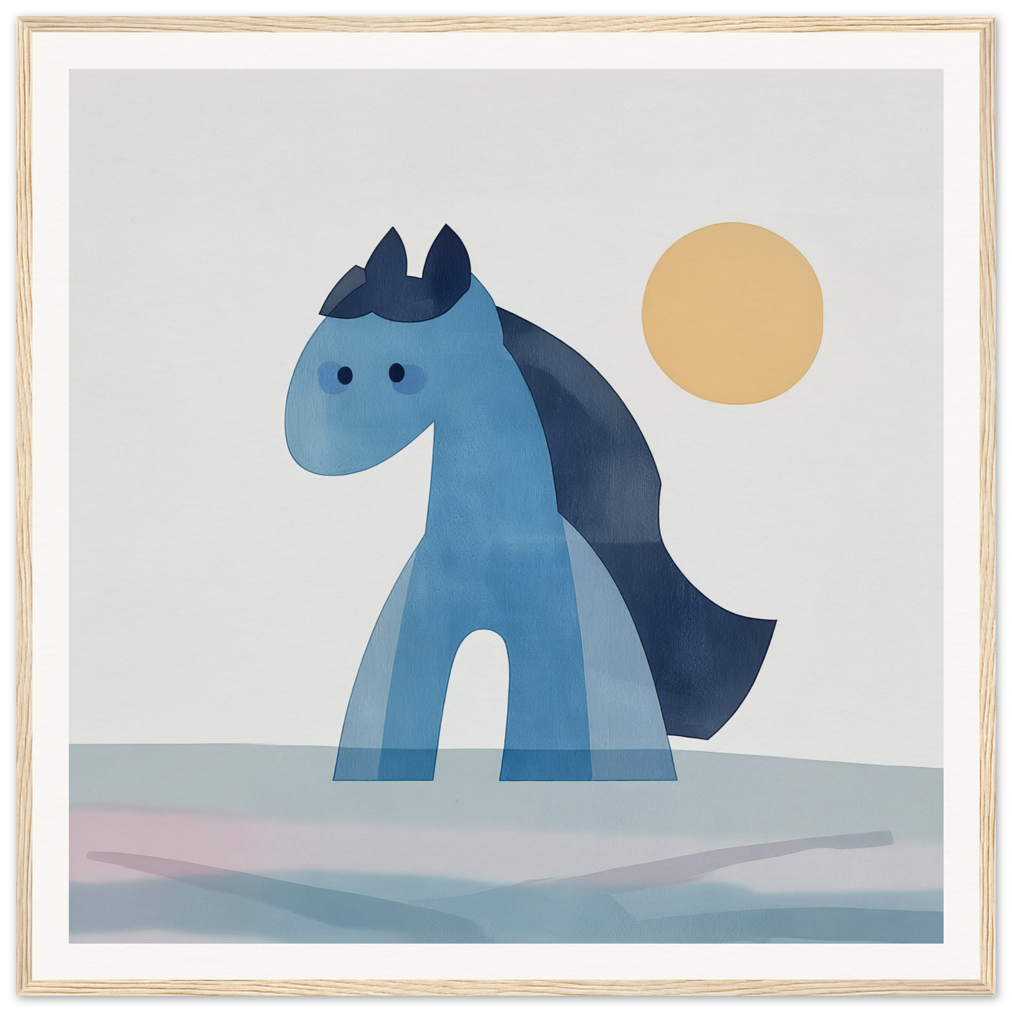 Blue cartoon horse with dark mane from Hues Trot Souls collection