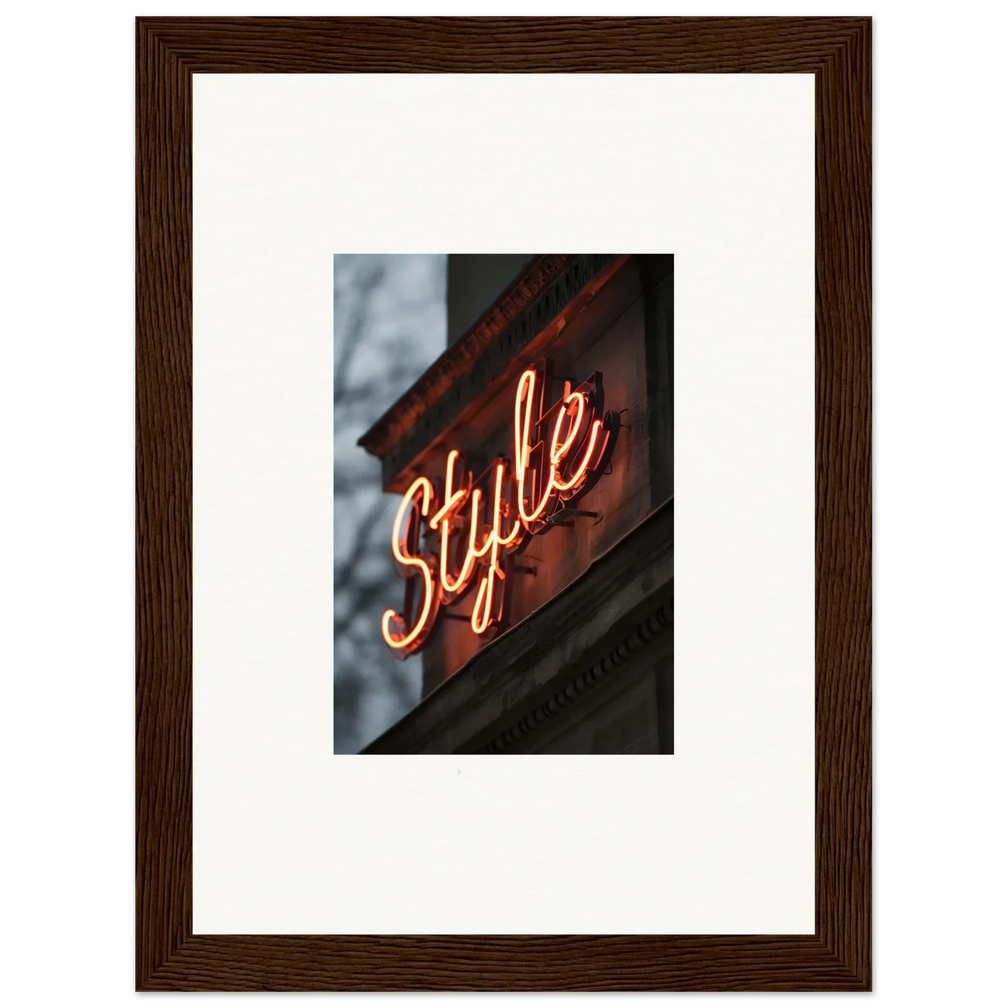 Neon Style sign in glowing orange for trendy room decoration or wall art