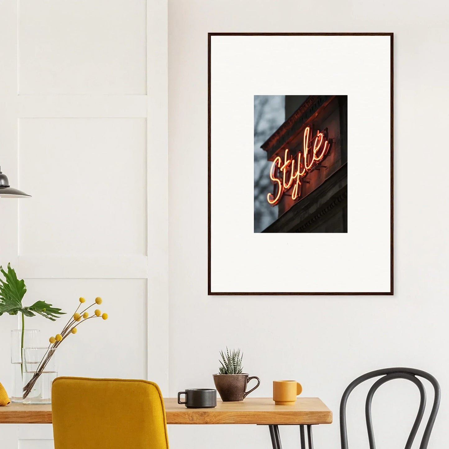 Framed neon Style sign wall art for cool room decoration in Illusion Luminist’s Echo