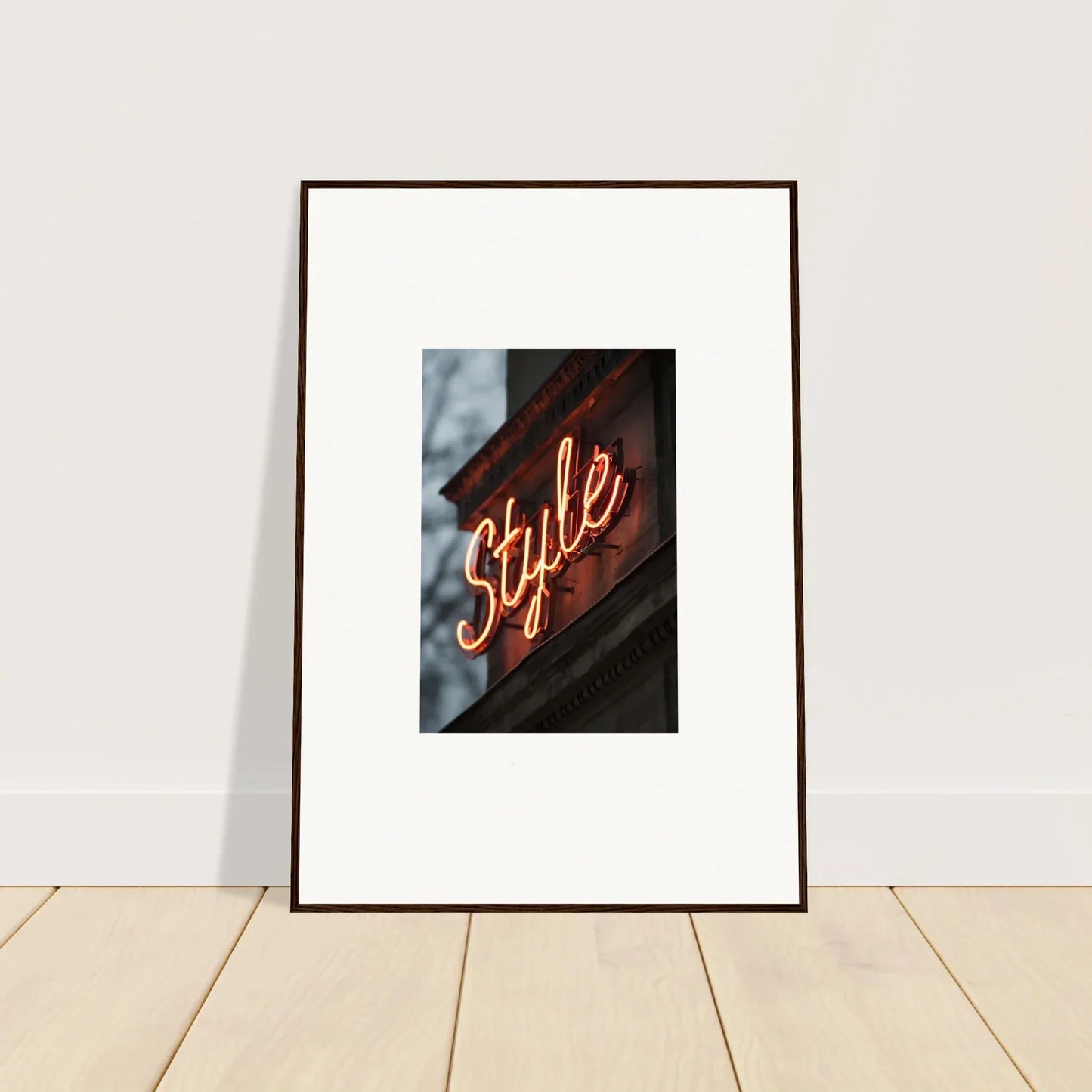 Framed neon Style sign for trendy room decoration and vibrant wall art