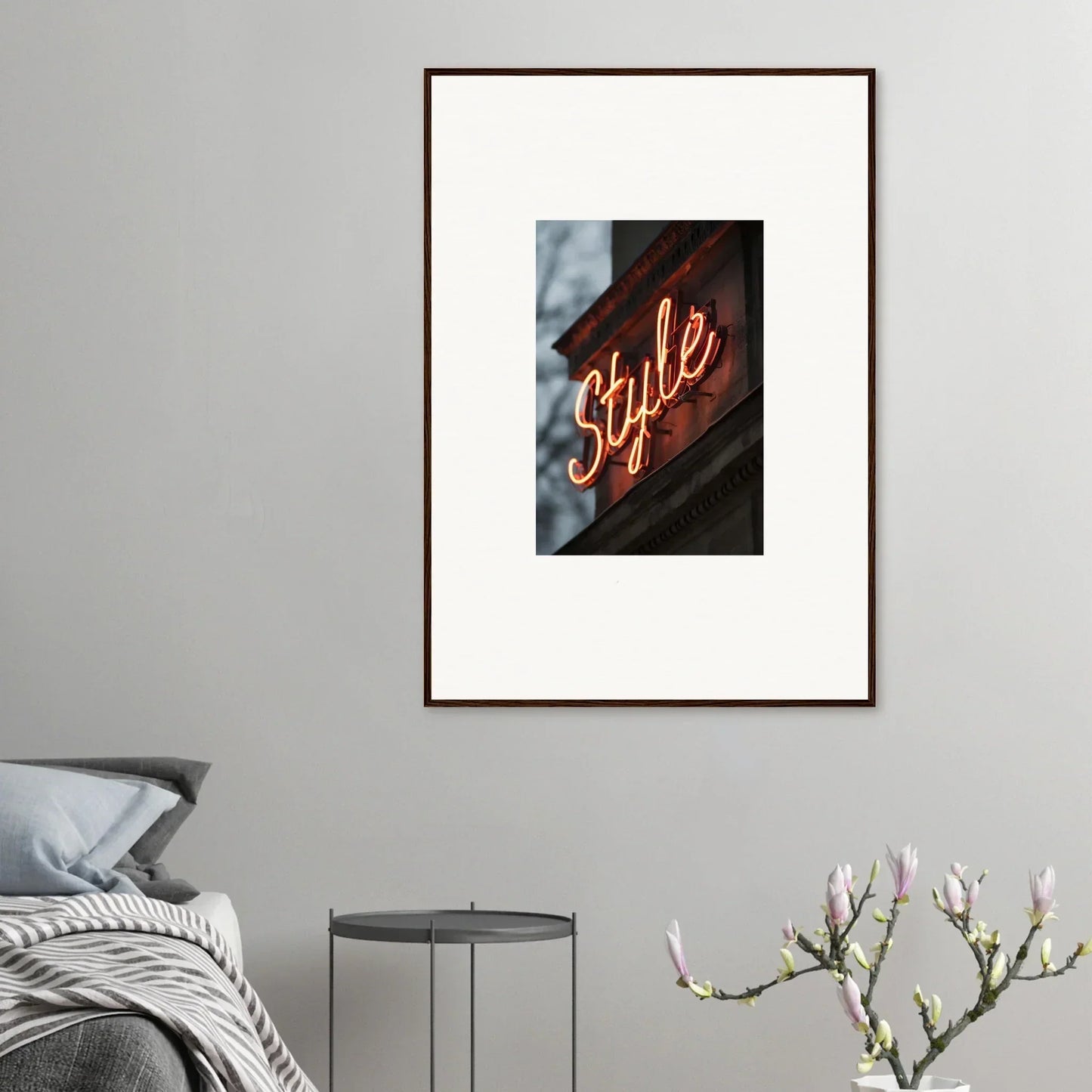 Framed neon Style sign glowing for stylish room decoration in Illusion Luminist’s Echo