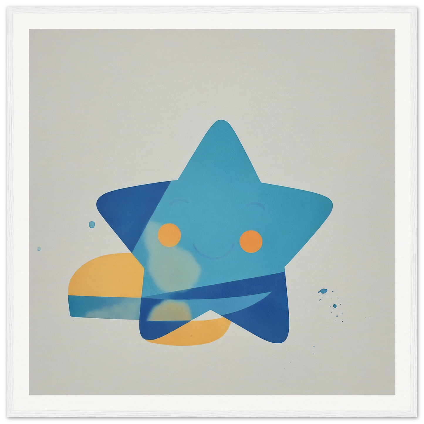 Blue star shape with orange circles in Joyful Starburst Whimsy product design