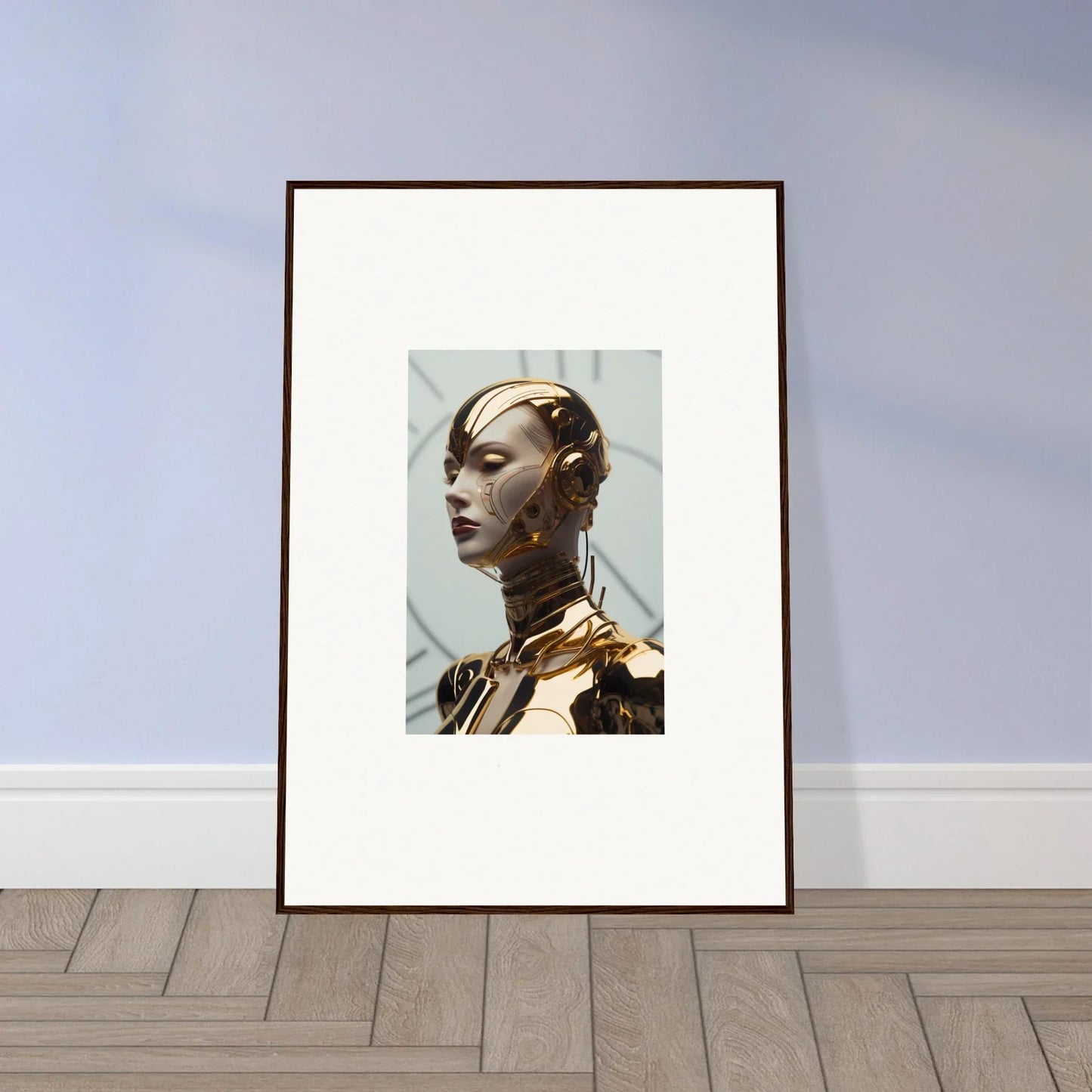 Framed portrait of a striking person, perfect for room decoration or a Canvas Print