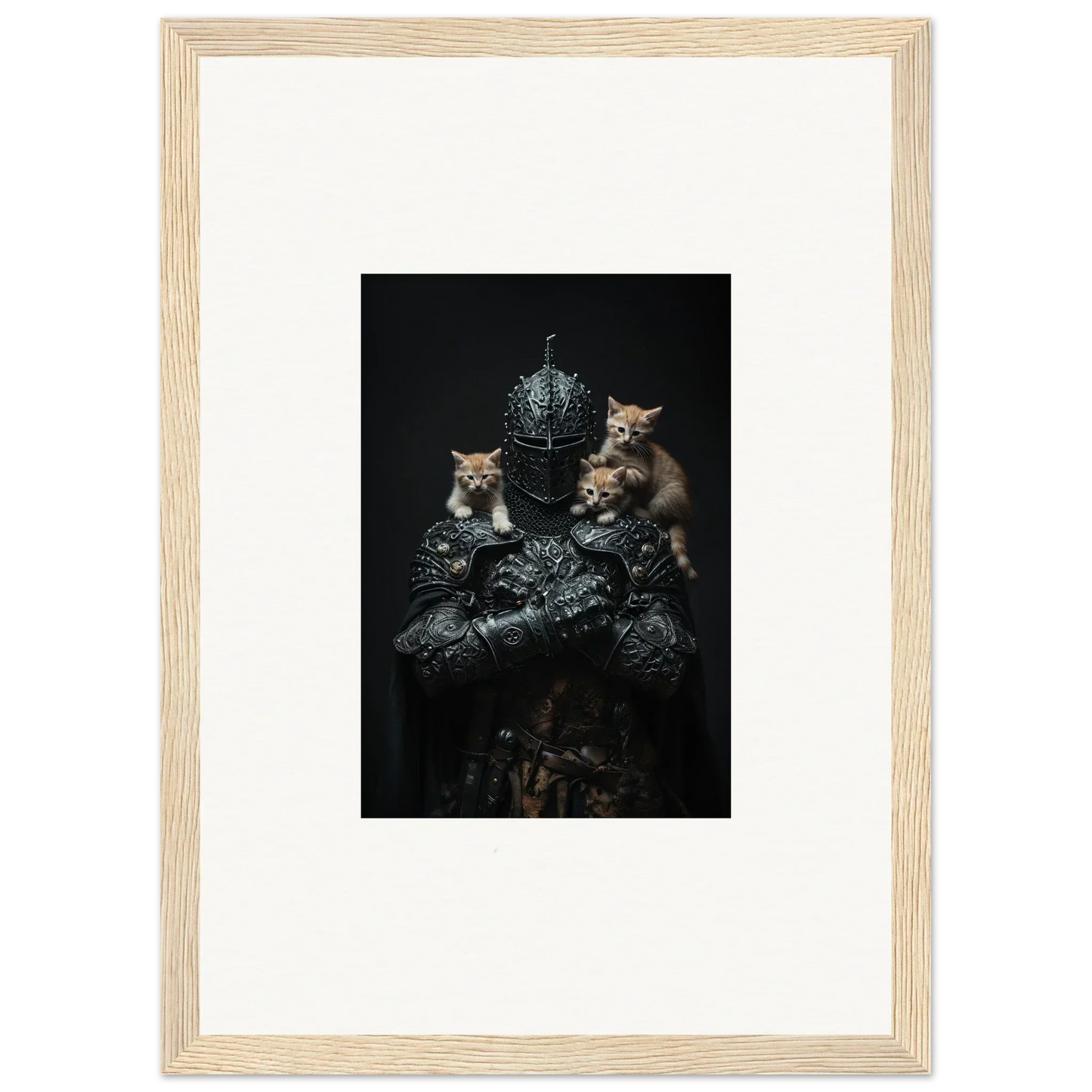 Framed wall art of kittens with metallic decor, perfect for your Siege Enigma room decor