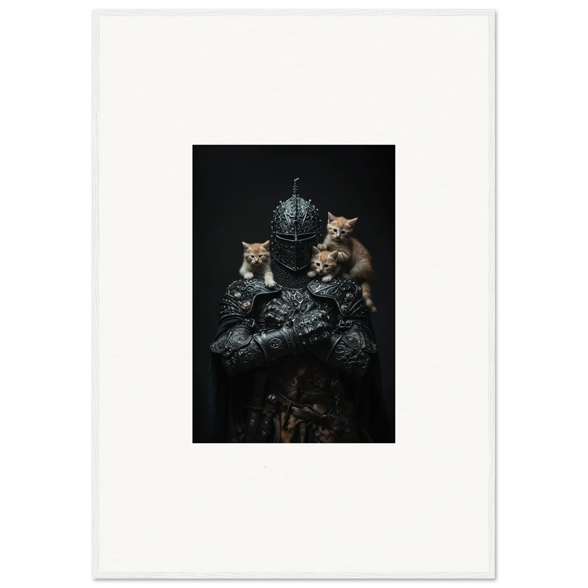 Dark, moody kittens with metallic objects for unique Room Decor and Framed Wall Art