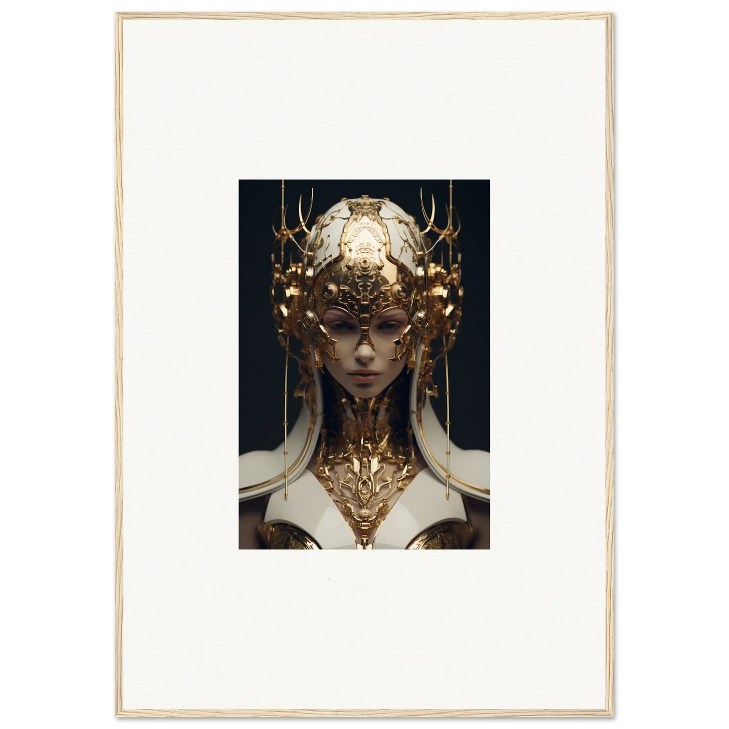 Ornate canvas print of an Ethereal Sovereign with a stunning golden headdress