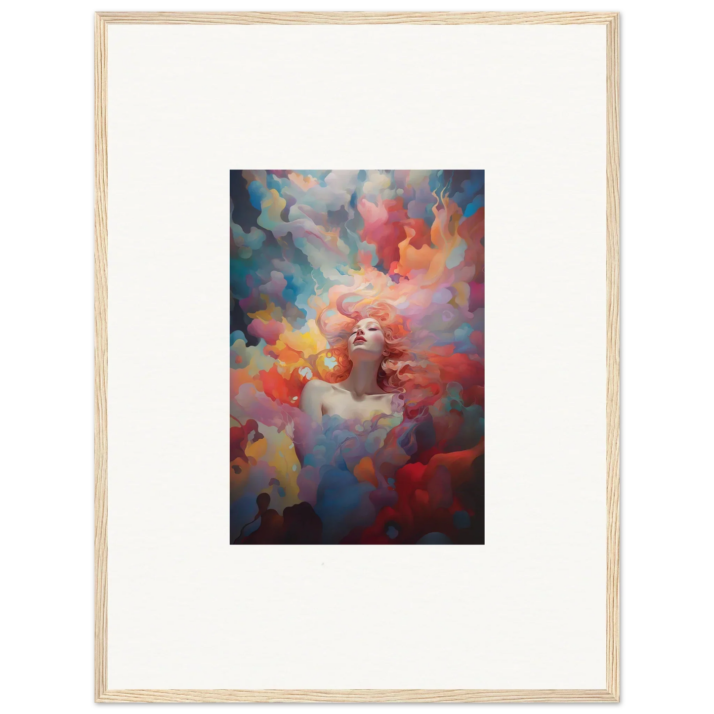 Vibrant abstract canvas print of a feminine figure for stylish room decoration