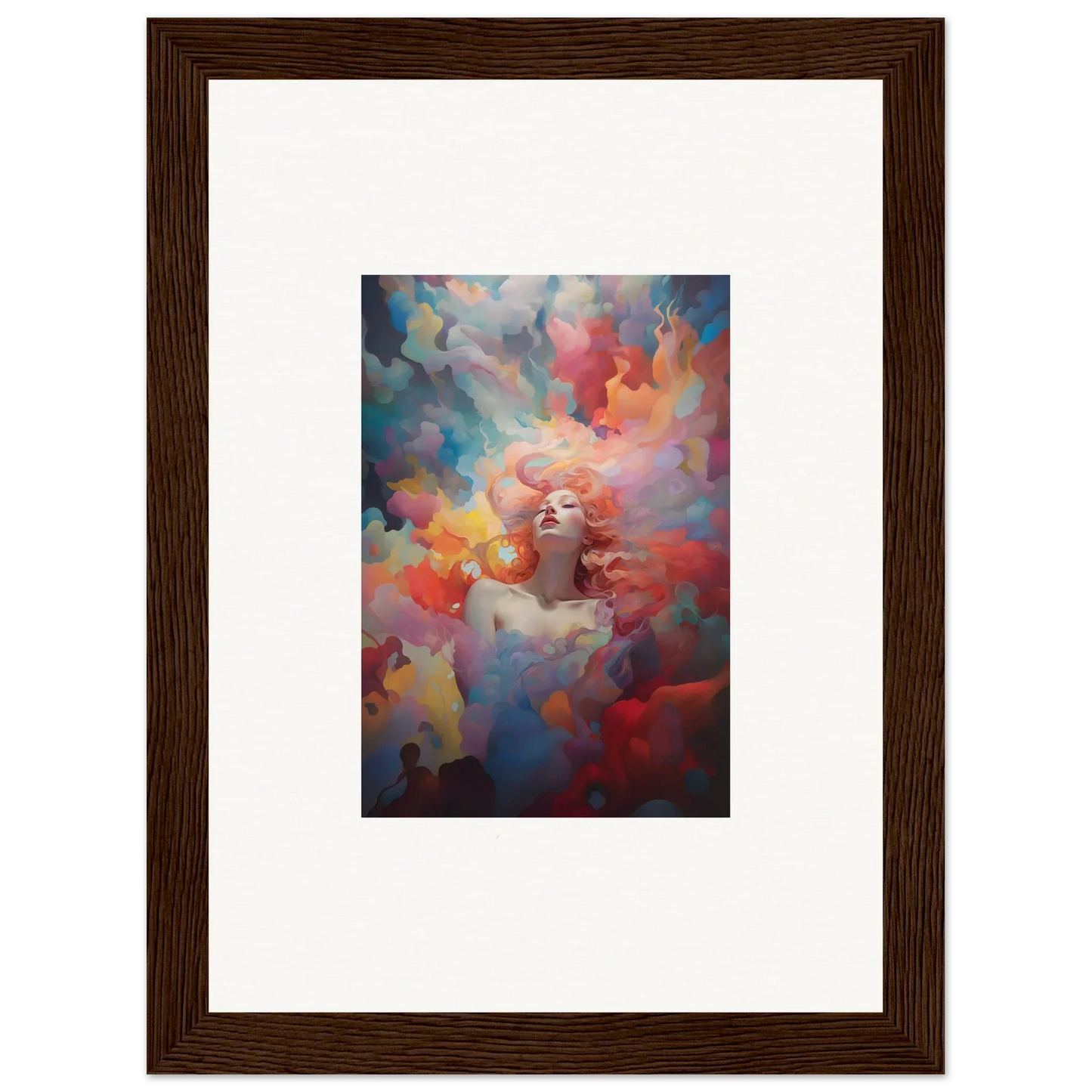 Framed abstract canvas print with vibrant swirls for stunning room decoration