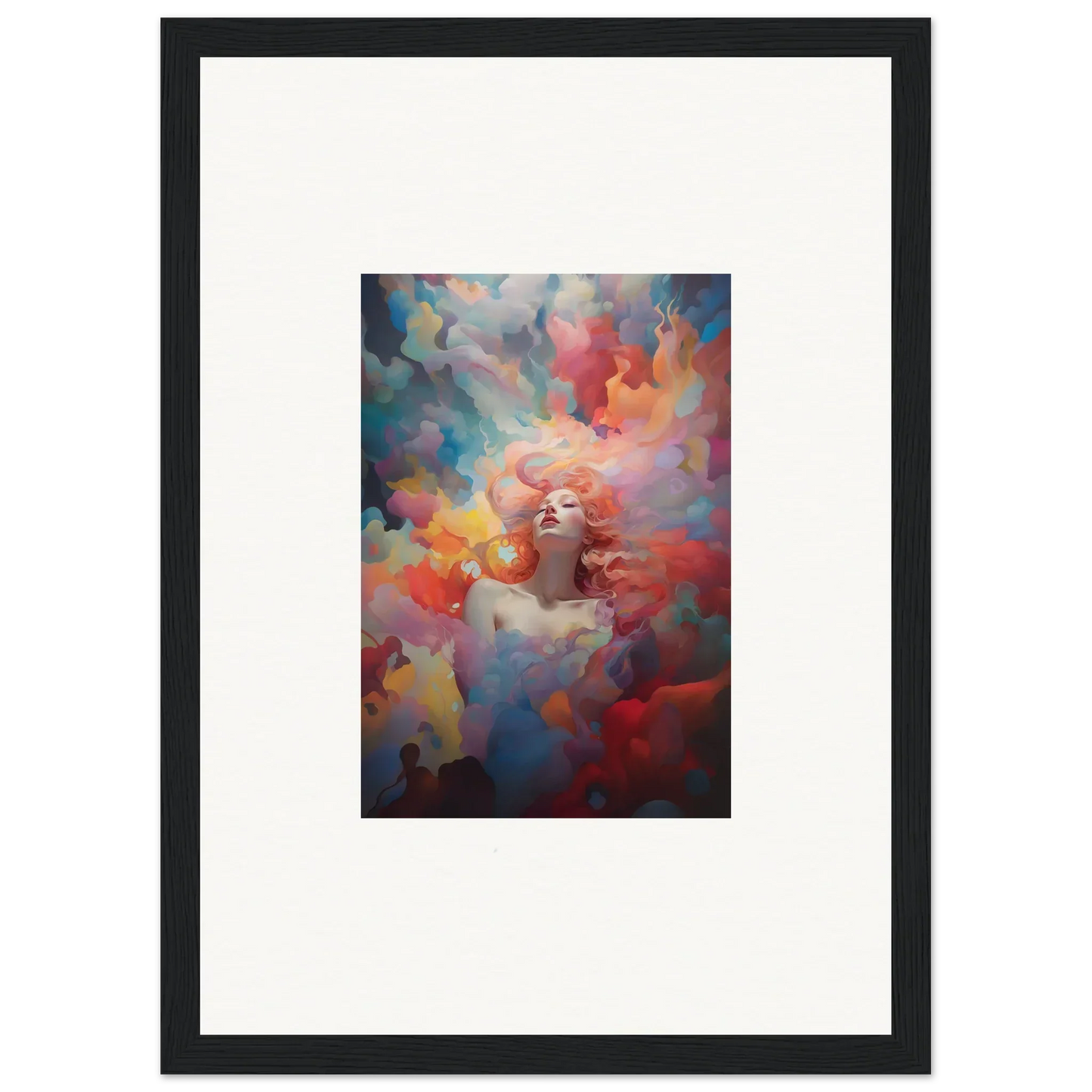 Colorful abstract wall art with a figure, perfect for room decoration or canvas print
