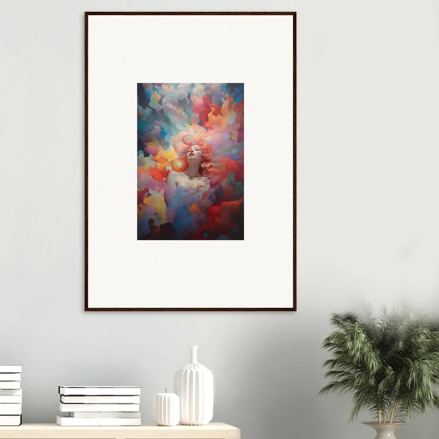Vibrant abstract portrait canvas print for unique room decoration and stunning wall art