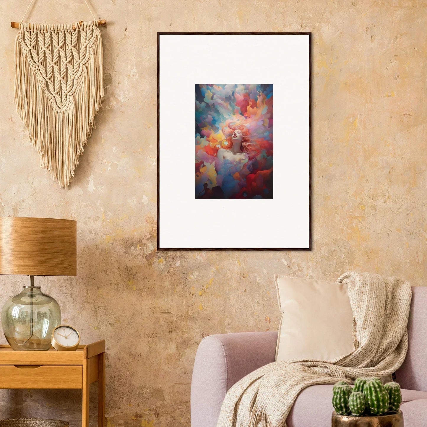 Vibrant abstract wall art canvas print for trendy room decoration