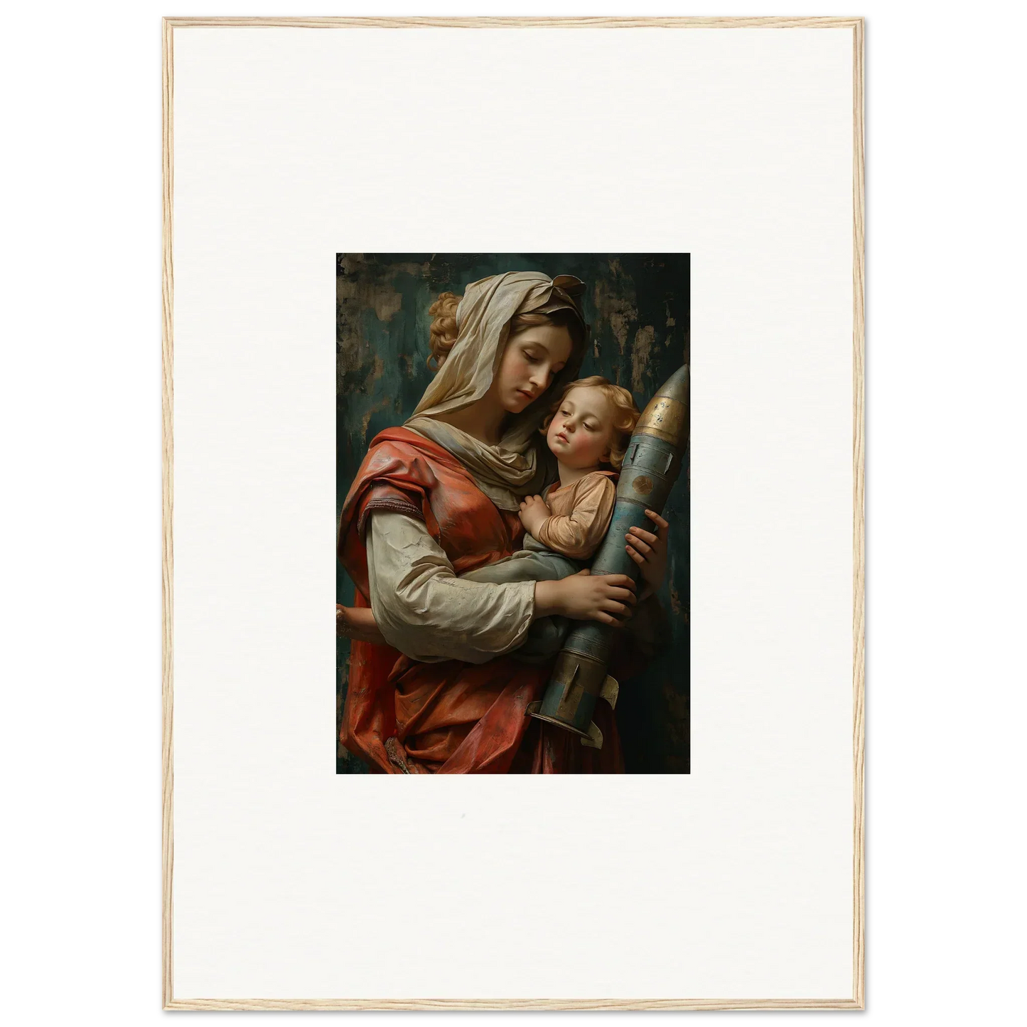 Painting of a woman with a baby and staff, perfect for Aedel Composure room decor