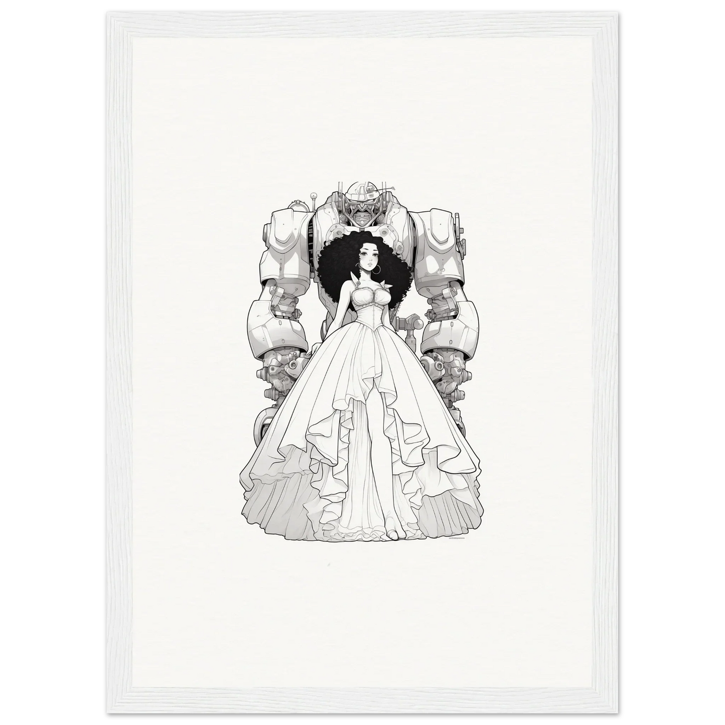 Woman in a fancy ball gown in an ornate frame for fables aflame canvas print decor