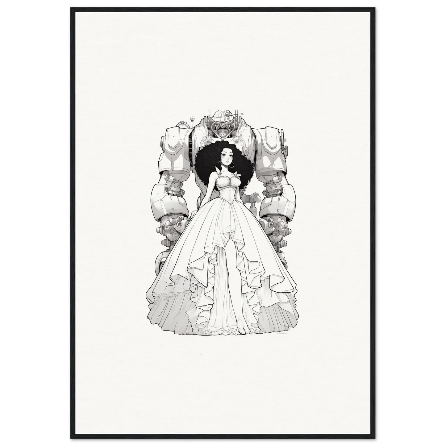 Woman in a white gown by columns, perfect for Fables Aflame canvas print decor