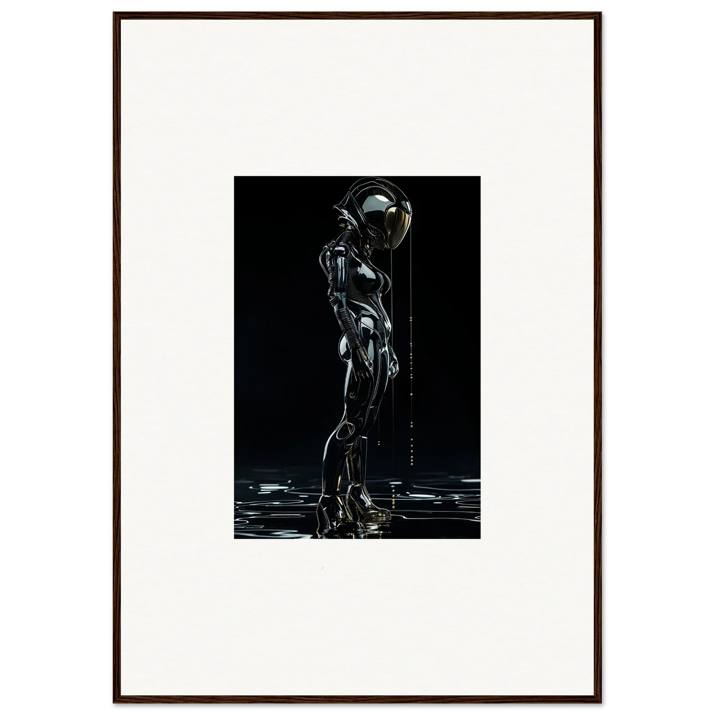 Futuristic astronaut with a reflective helmet perfect for room decor or canvas prints