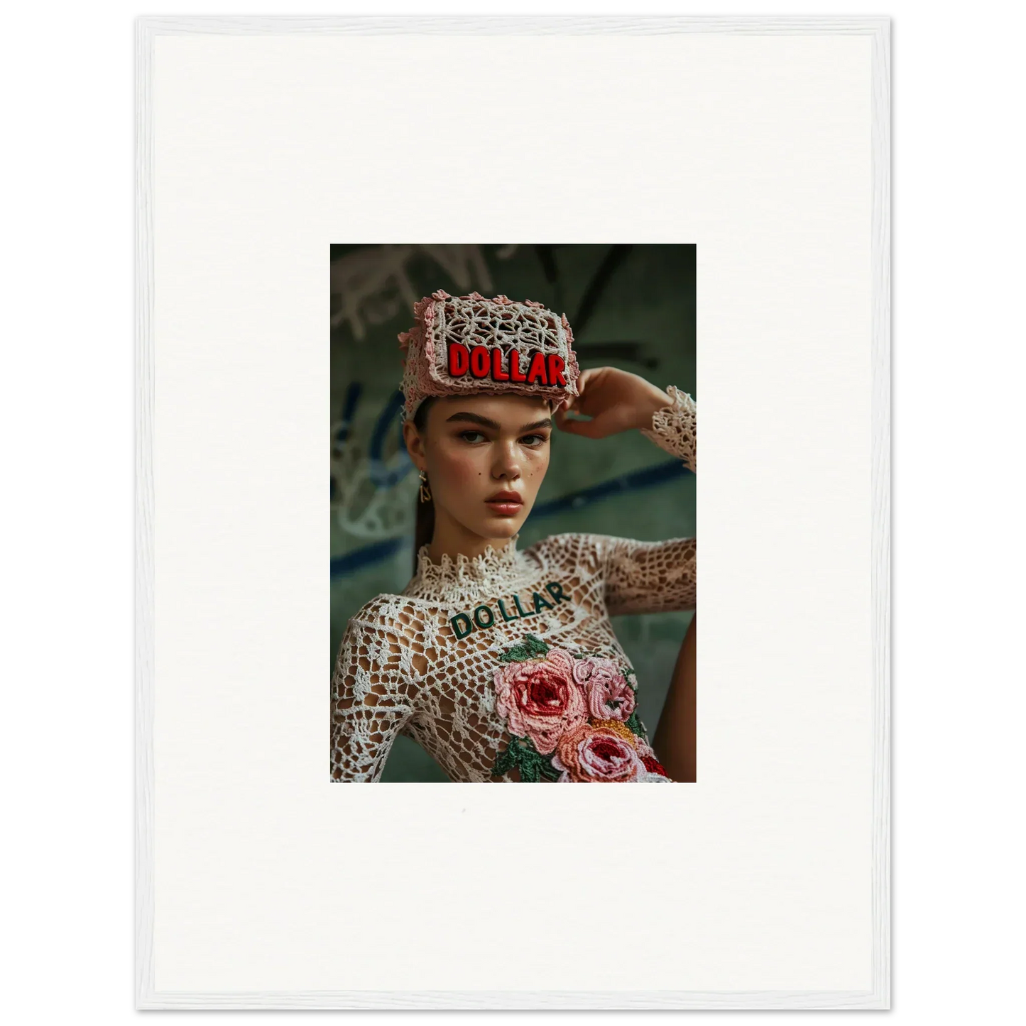 Portrait of a person in ornate headpiece, perfect for Monet Bliss room decor