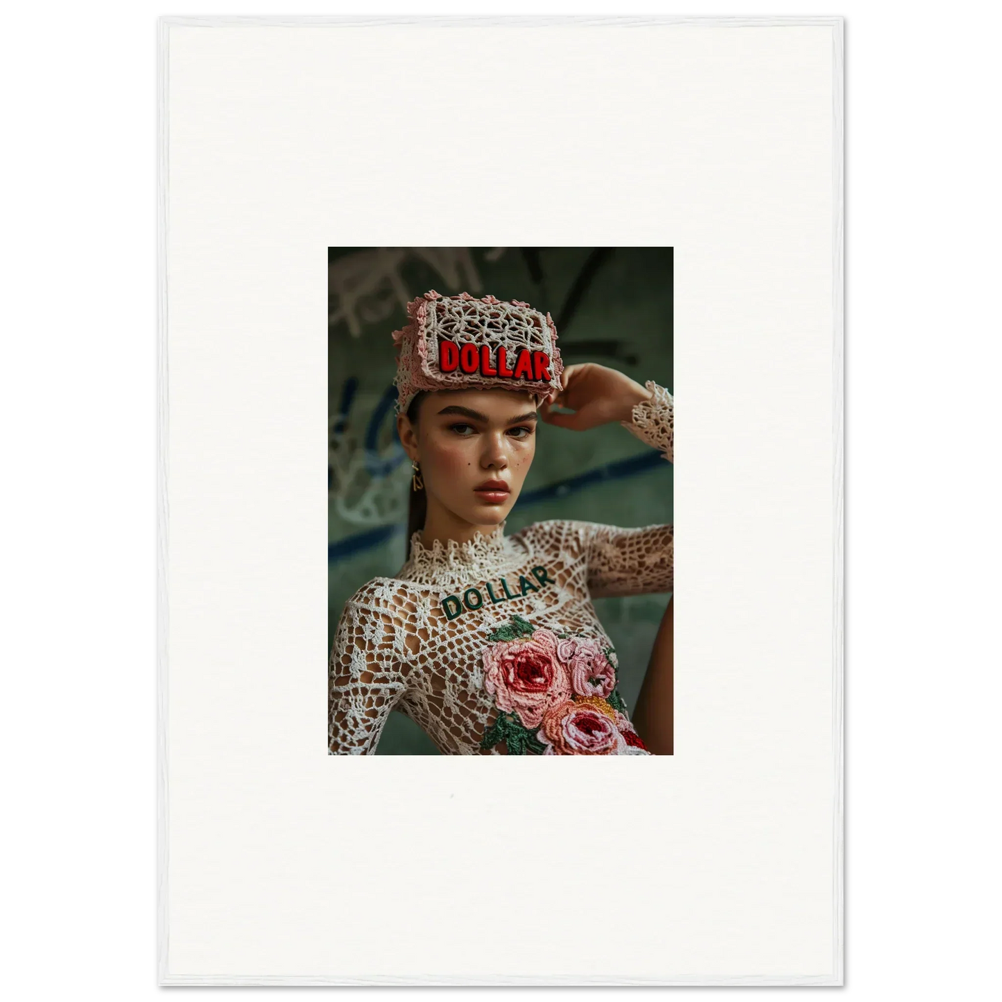 Portrait of a person in floral-patterned outfit, perfect for Monet Bliss wall art