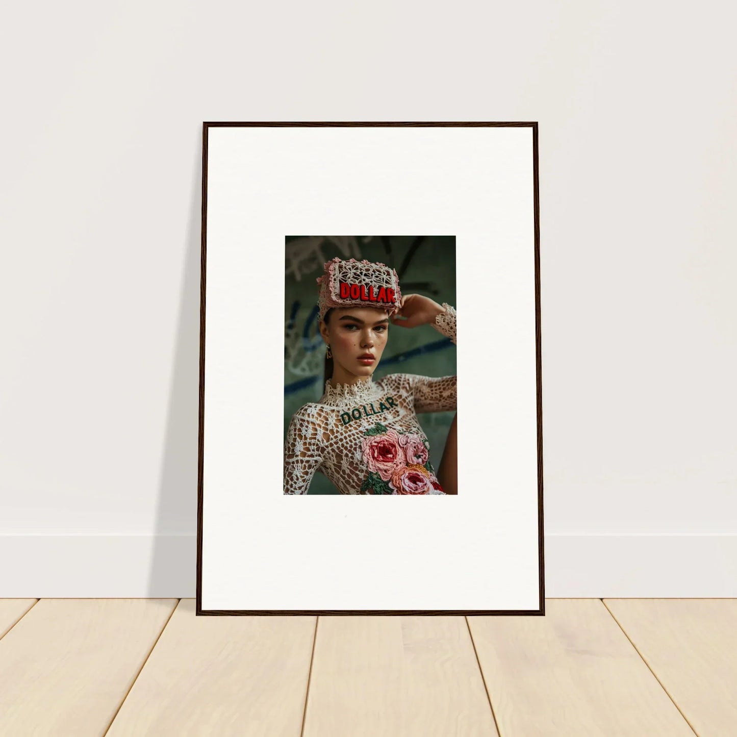 Framed wall art of a woman in an ornate crown, part of Monet Bliss room decor