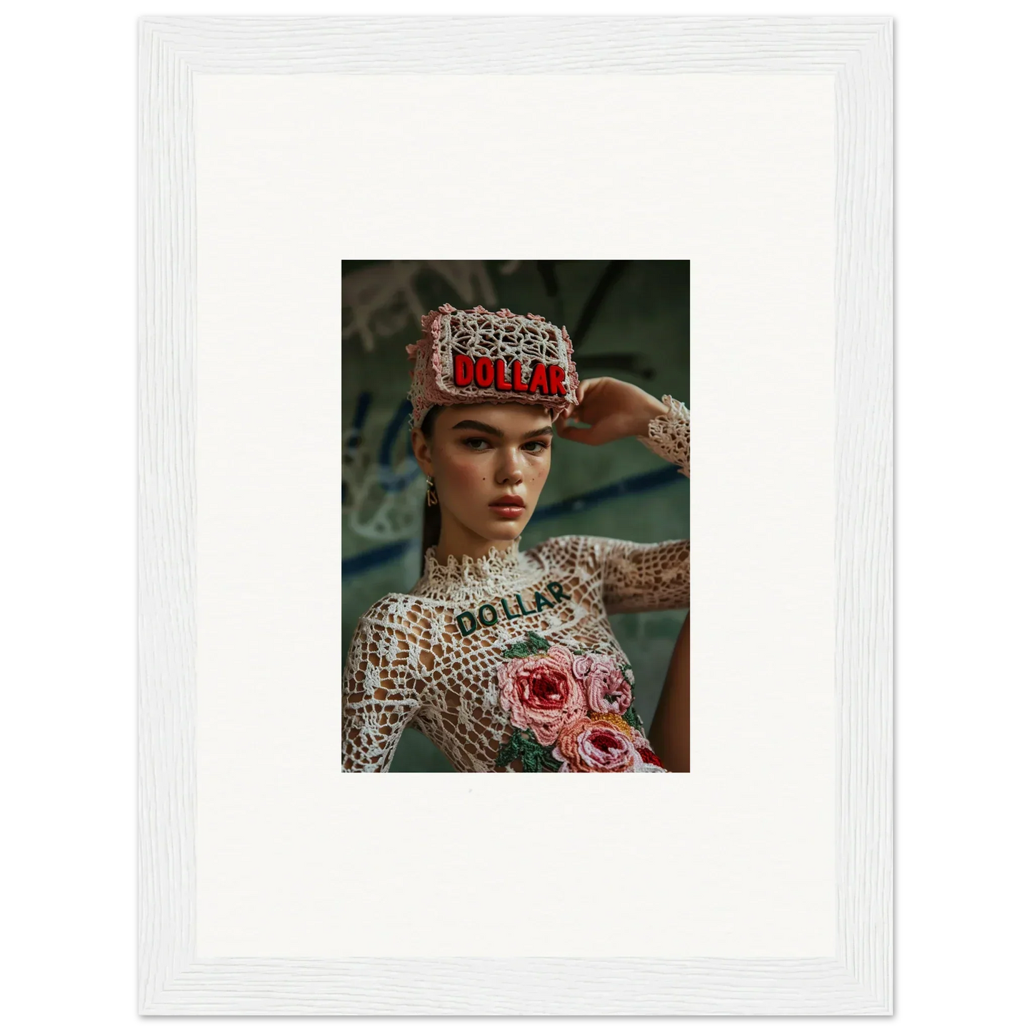 Framed wall art featuring a person in ornate outfit, part of Monet Bliss room decor