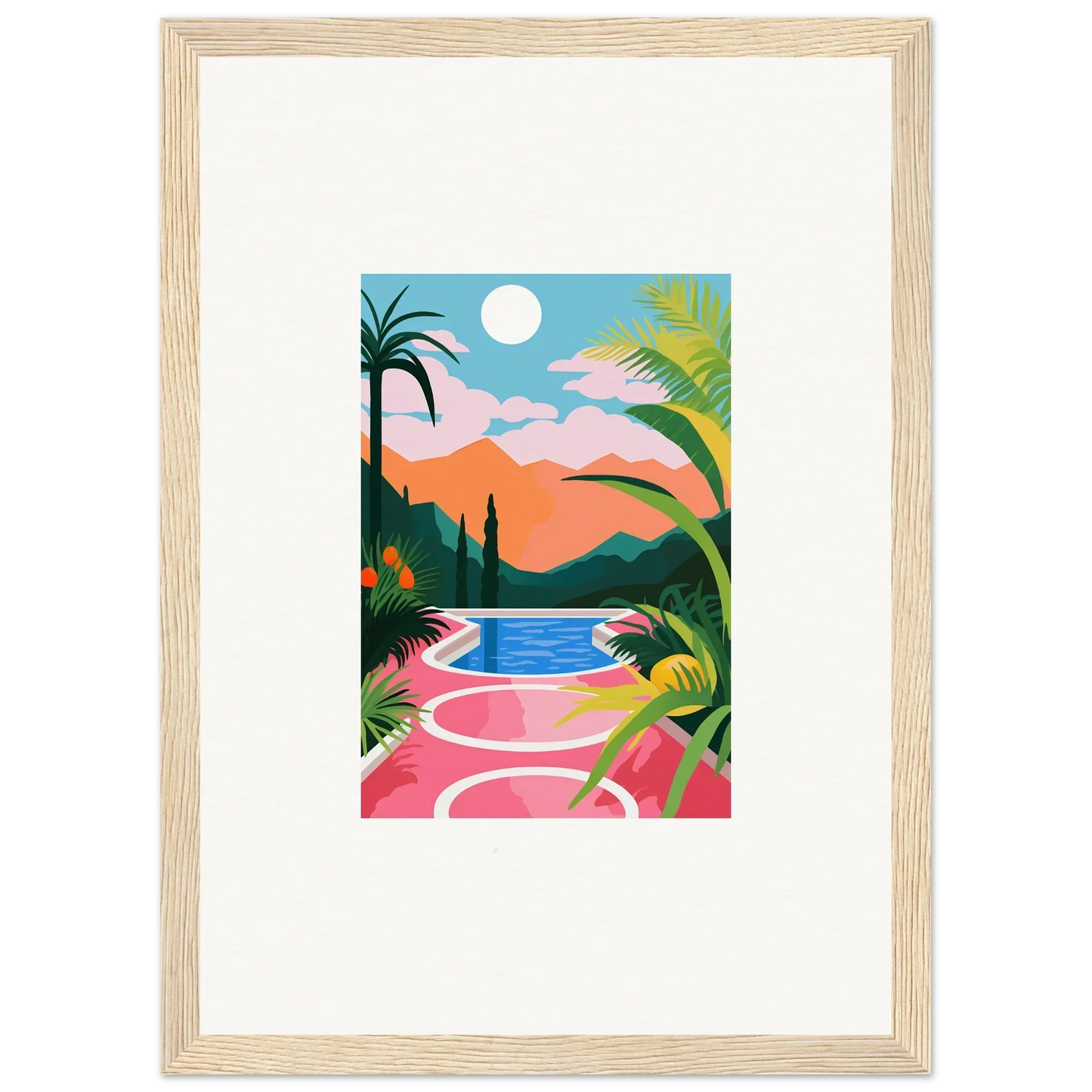 Colorful tropical landscape painting for room decoration - Mystic Sunset Epiphany canvas print