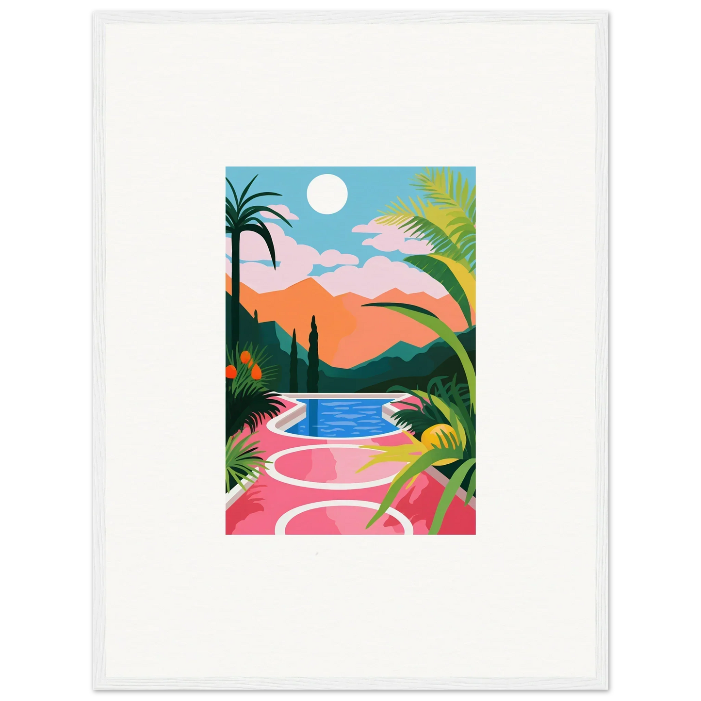 Colorful Tropical Landscape Canvas Print for Room Decoration, Sunset Epiphany Vibes
