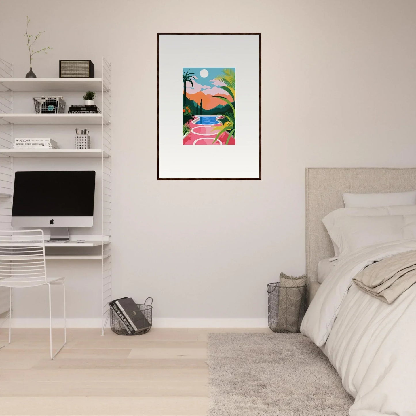Colorful canvas print of Mystic Sunset Epiphany tropical landscape for great room decoration