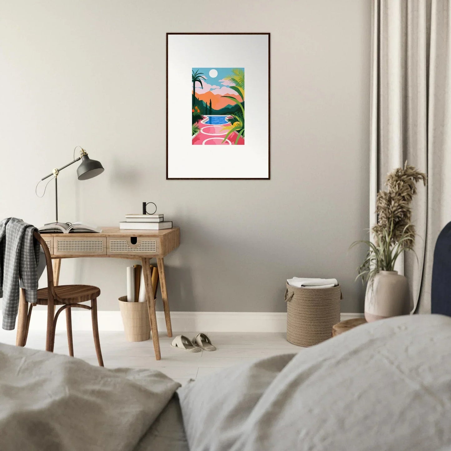 Colorful abstract landscape canvas print, Mystic Sunset Epiphany, perfect for room decoration