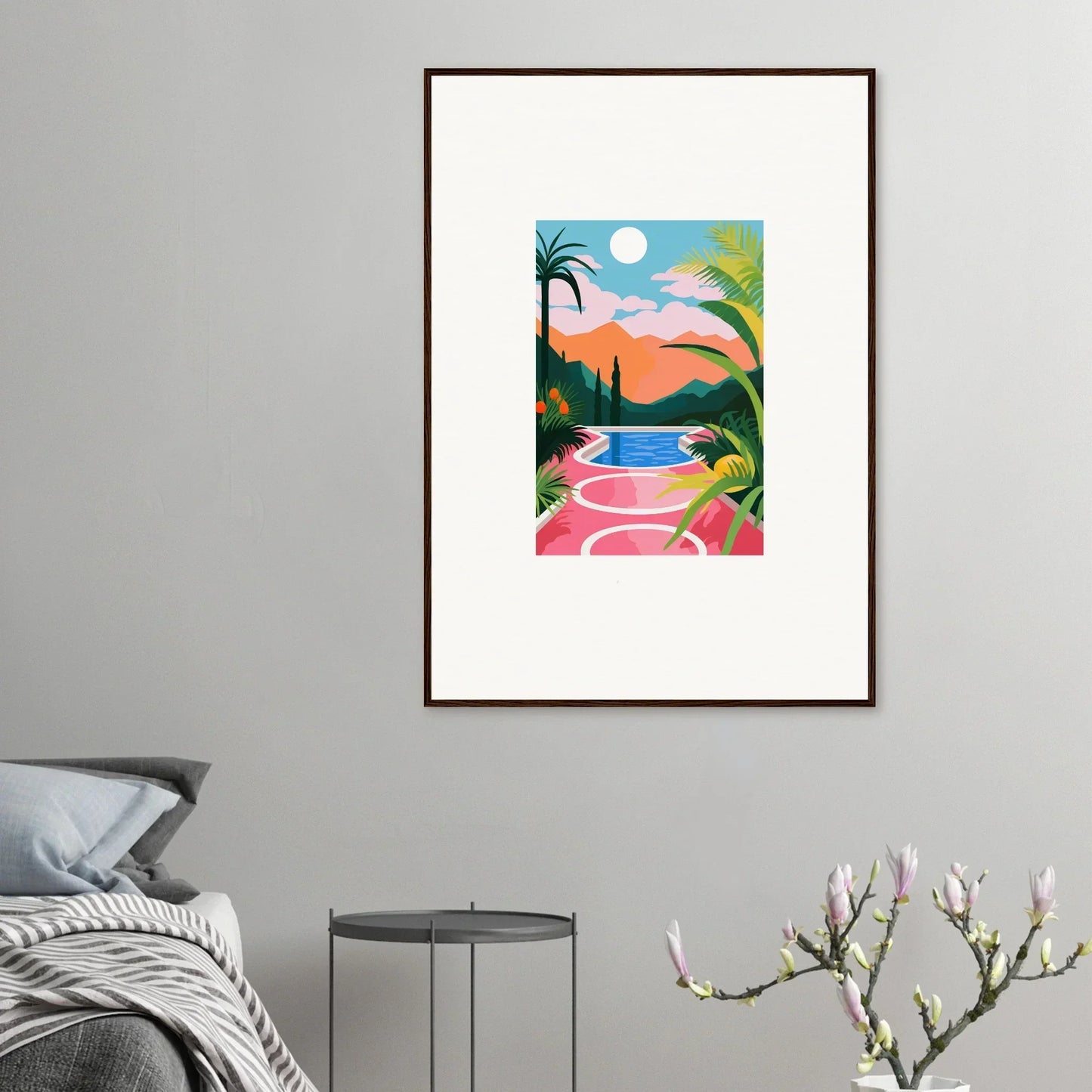 Colorful tropical landscape canvas print for room decoration - Sunset Epiphany vibes