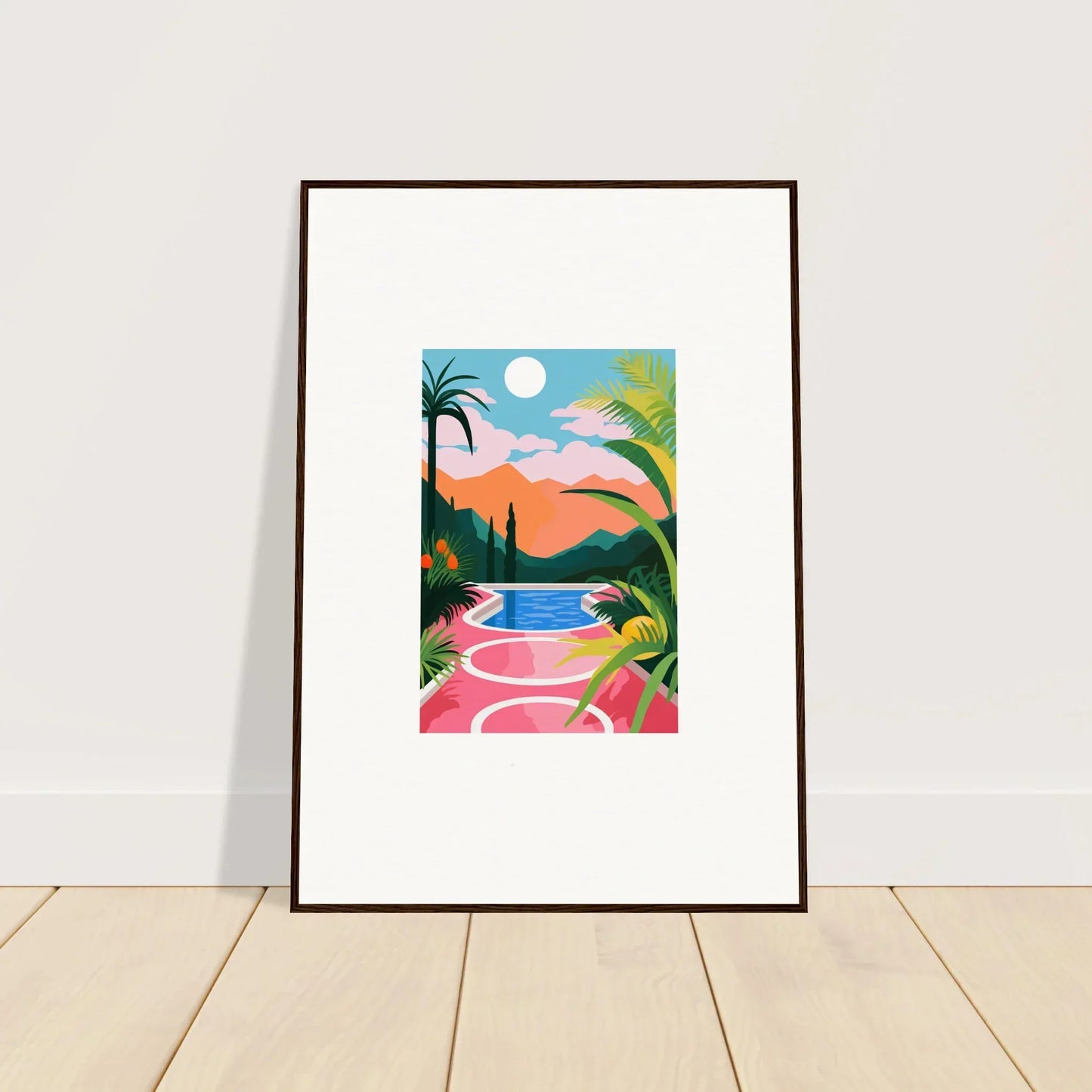 Framed canvas print of a colorful sunset epiphany beach scene for room decoration
