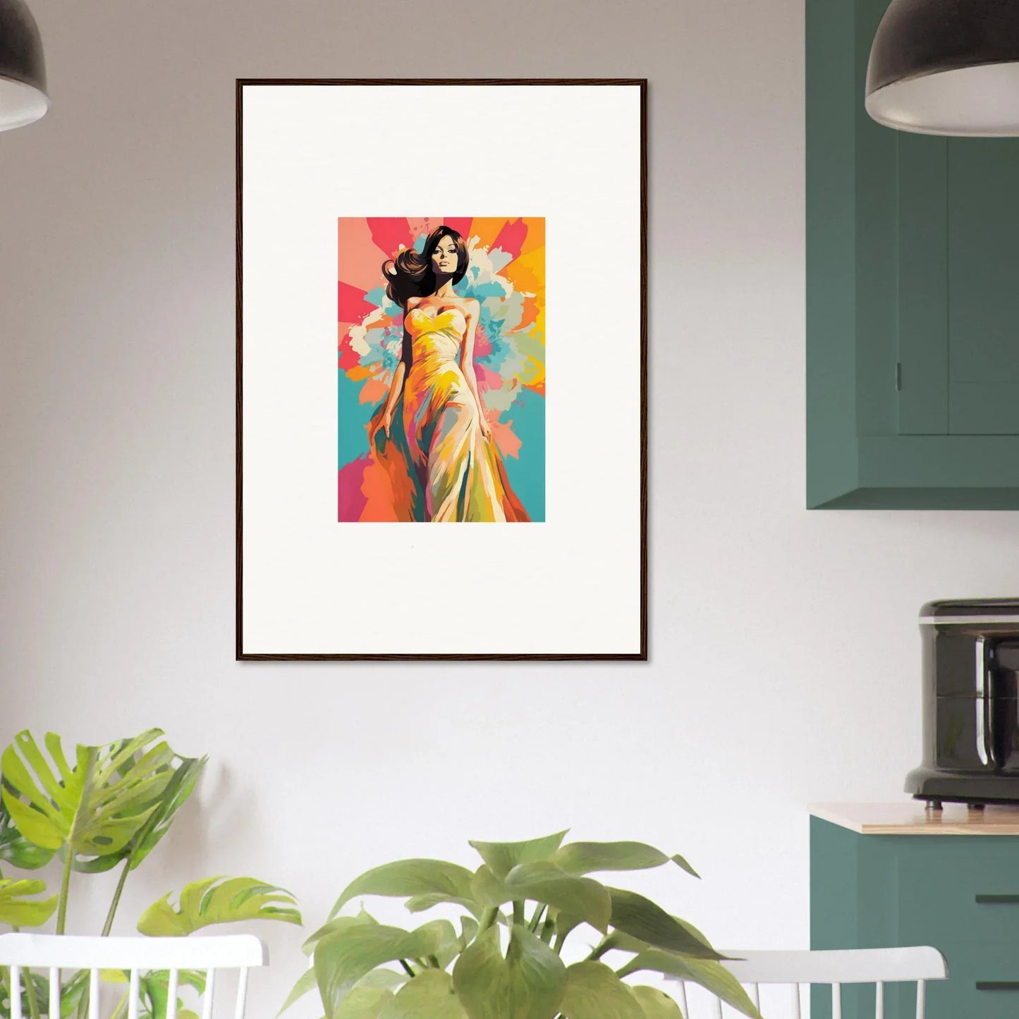 Vibrant fashion illustration of flowing yellow dress in special edition Nebulae Beauty Ascends