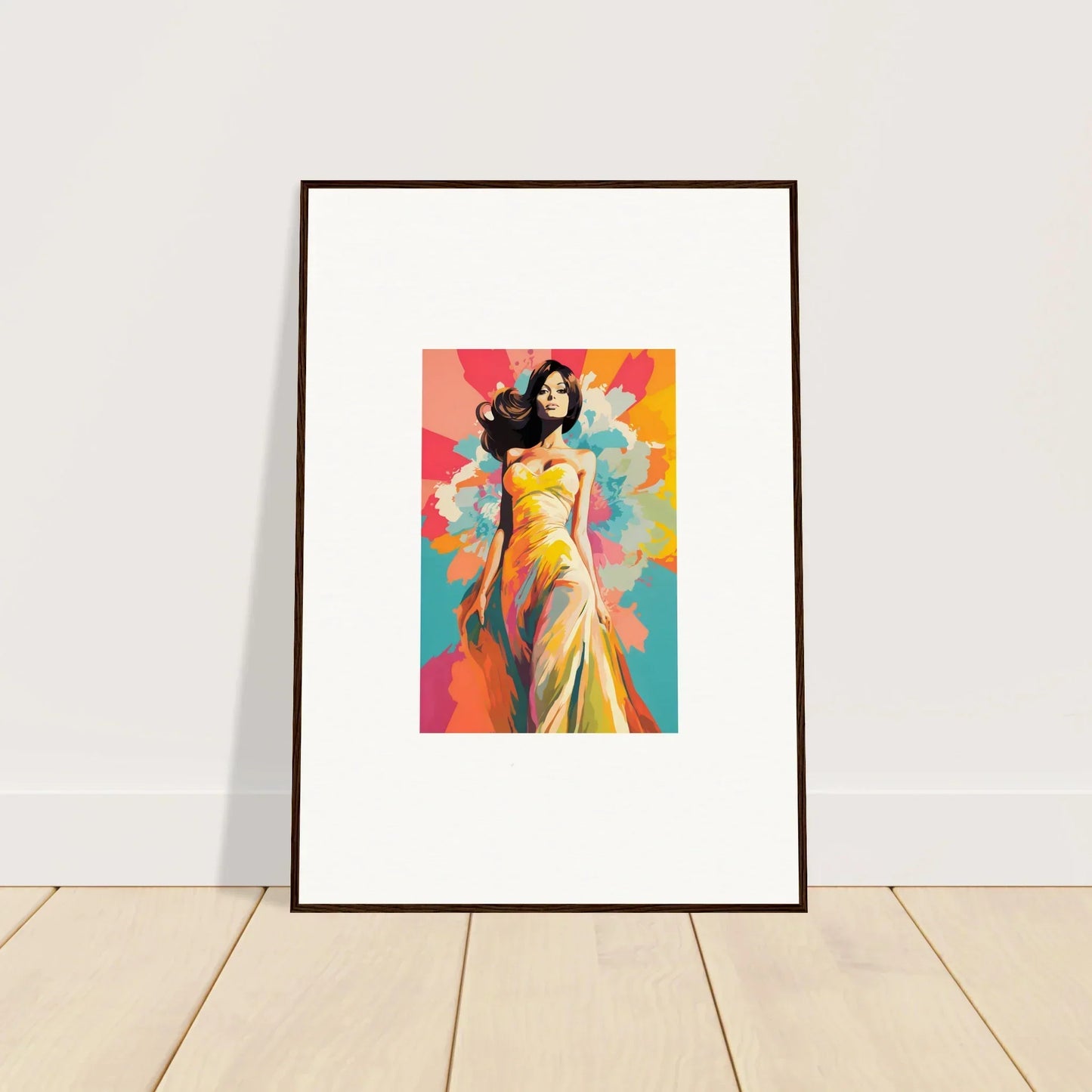 Framed artwork of a colorful fashion illustration for Nebulae Beauty Ascends special edition art™